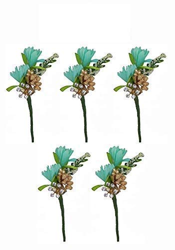 Wizme Set of 5 Floral Hair Pins - Bridal Hair Jewelry for Women & Girls - Wedding, Prom & Special Occasion Accessories