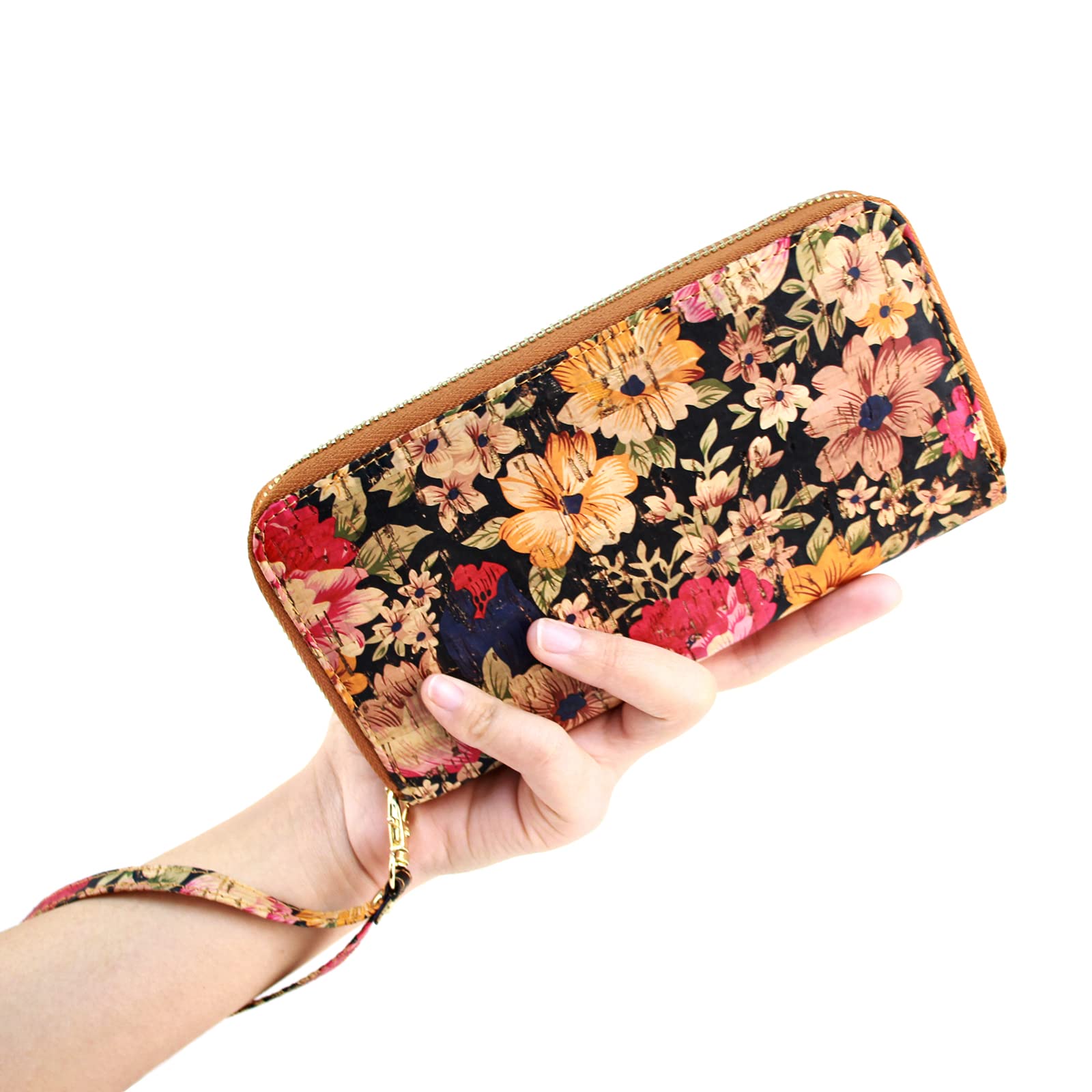 Boshiho Vegan Cork Wallet for Women - Eco-Friendly Smartphone Clutch Purse with Card Holder & RFID Protection | Perfect for Travel, Shopping, and Everyday Use
