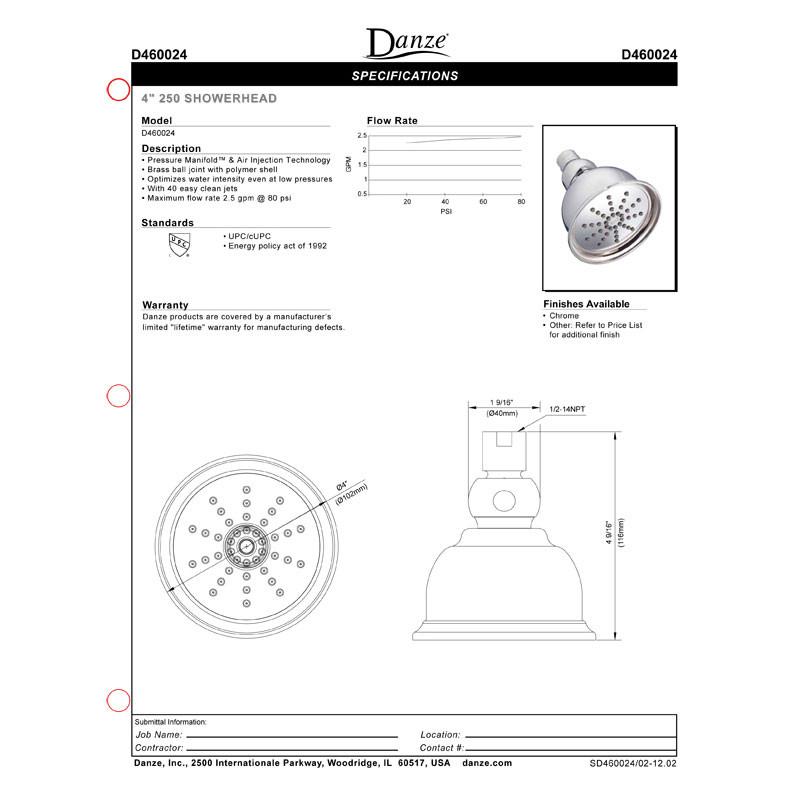 Danze Polished Nickel Bell Shaped Spoke Pattern Traditional Shower Head - Perfect for Bathroom Renovation & Spa-Like Shower Experience