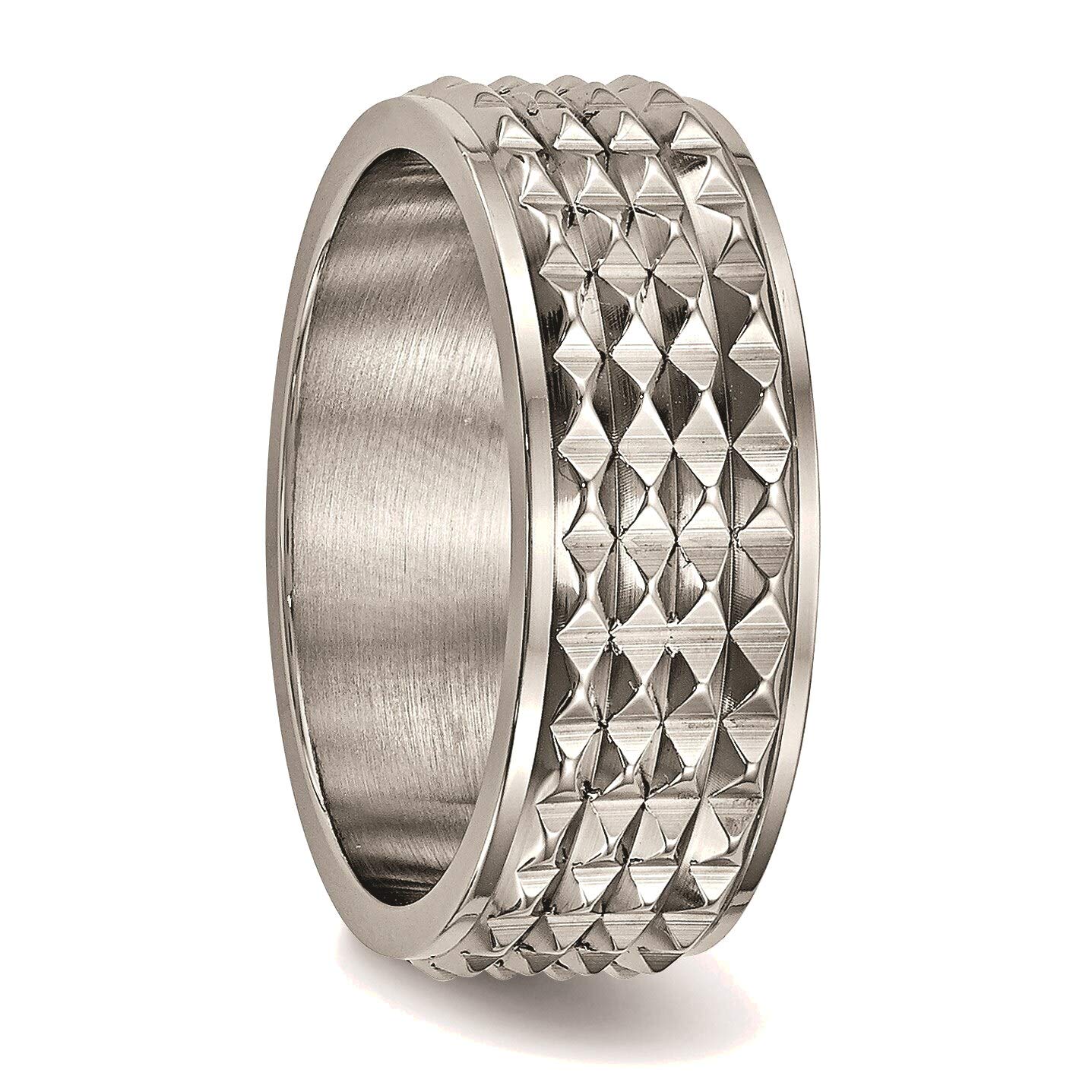 Titanium Studded Ring Size 8.5 for Men & Women - Bonyak Jewelry
