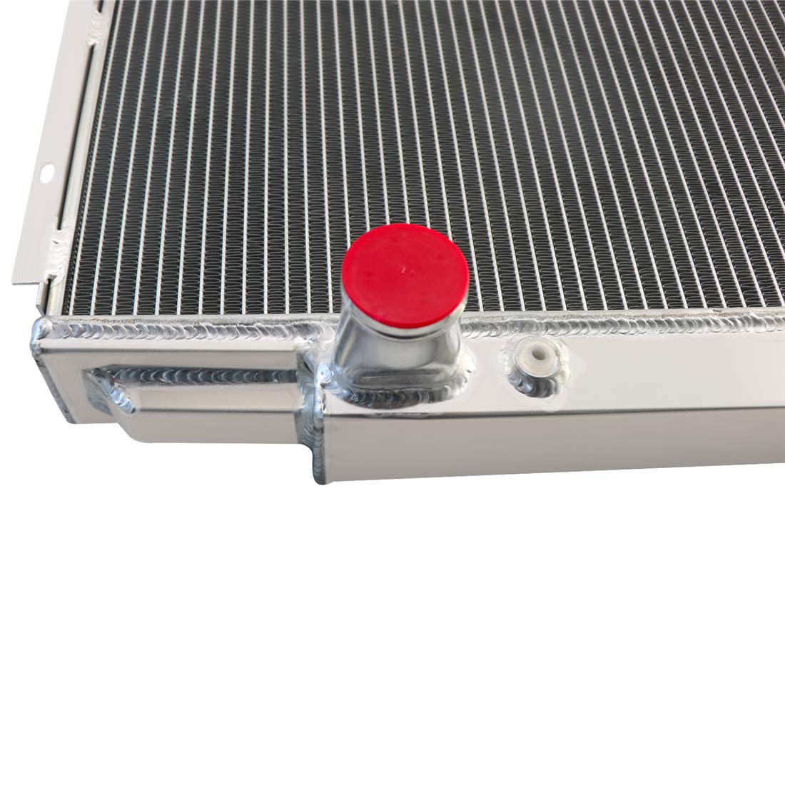 1967-1970 Ford Mustang 4 Row Aluminum Radiator Kit with Fan Shroud & Thermostat Relay - Compatible with 67-68 Falcon, 67-69 Fairlane Ranchero & 68-70 Mercury Cougar - Perfect for Engine Cooling System Upgrades & Restoration Projects
