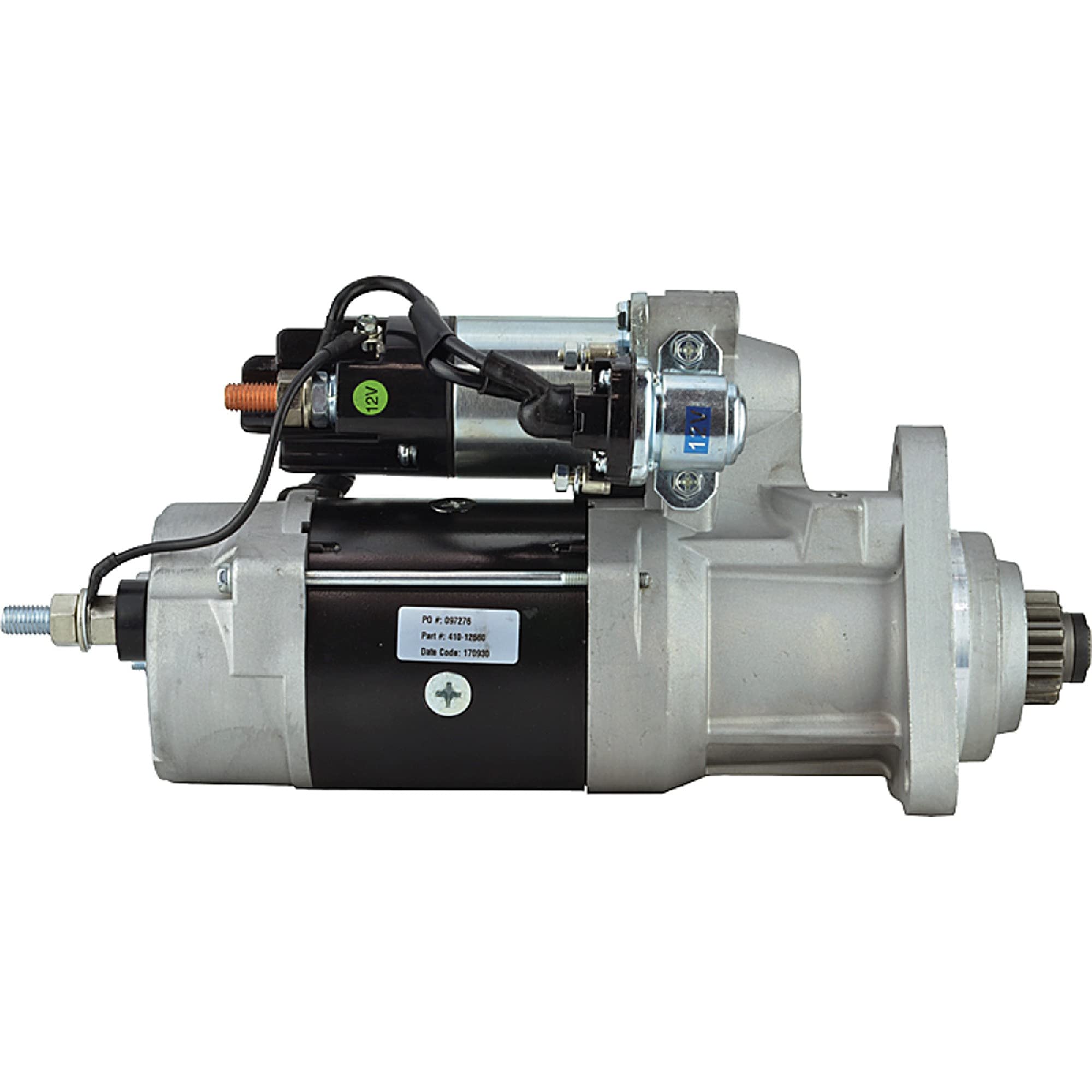 DB Electrical ROTA0319 Starter Replacement for 12 Tooth 12V 9700 - Compatible with Volvo VAH, VHA, VHD, VNL, VNM, VNX Series (Fits Models 8200572, 8200611, 8200909) - Heavy Duty Truck & Semi-Tractor Engine Starter Motor