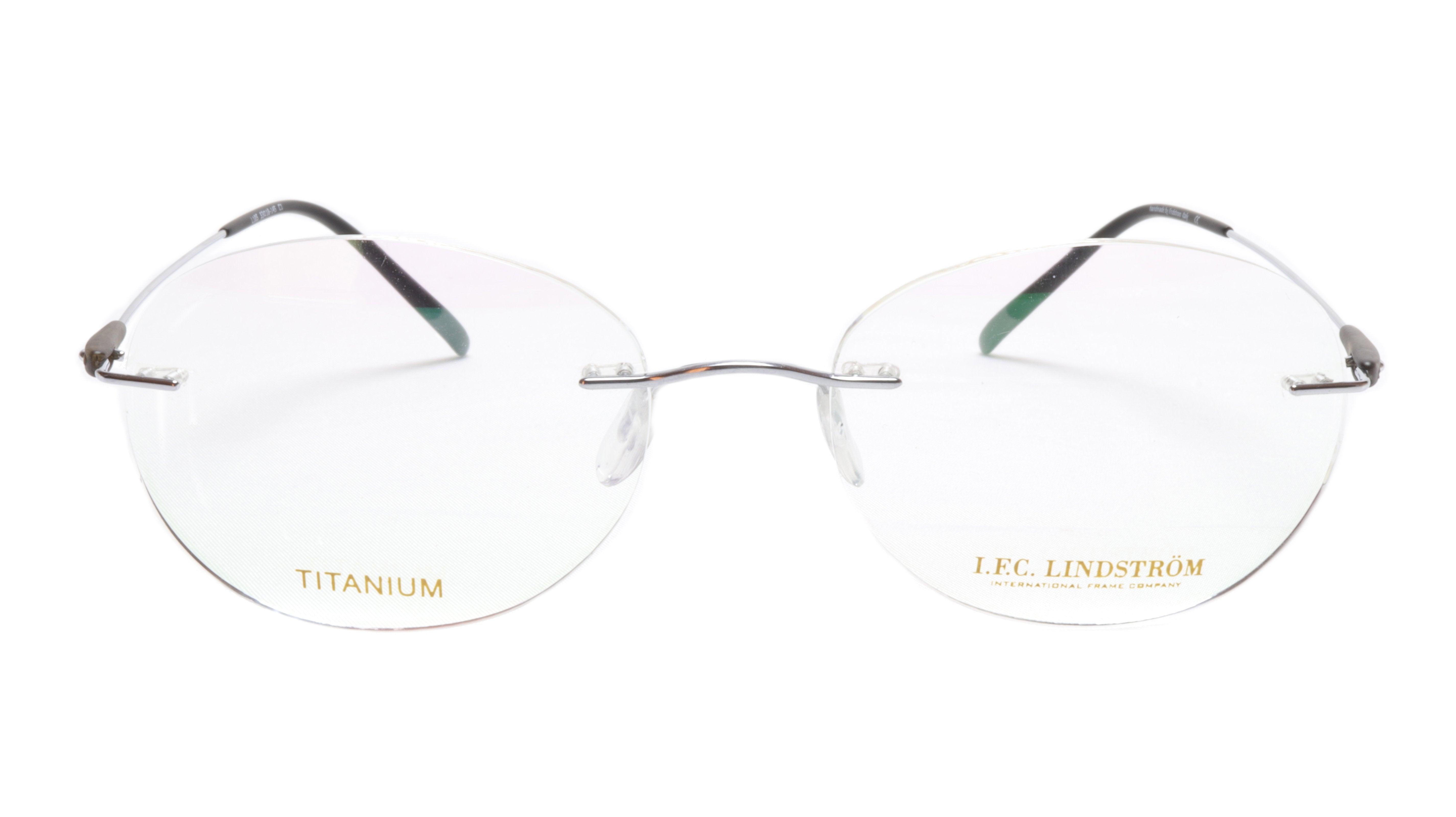 LINDSTROM L 105 C1 Titanium Eyeglasses Frame - Silver & Black - Made in Italy - 53-18-145 Size - Lightweight & Durable for Work, Reading & Fashion