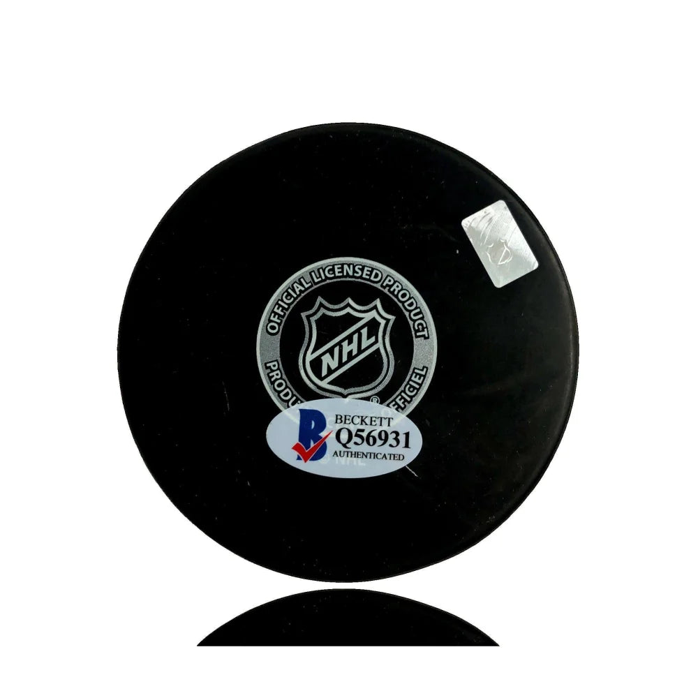 Authentic Mark Stone Signed Vegas Golden Knights Logo Puck with COA & BAS Autograph - VGK Collectible for Hockey Fans & Memorabilia Enthusiasts | Perfect for Display, Gifts, and Sports Collections