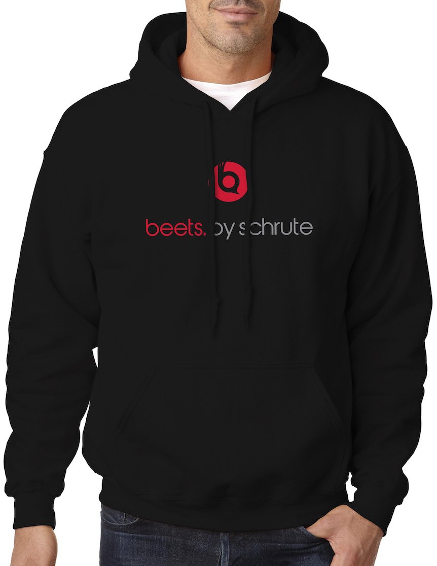Dwight Schrute The Office Hooded Sweatshirt - Blue Bubble Tees BBT Adult Beets Graphic Pullover | Perfect for Office Fans, TV Show Merchandise & Casual Wear