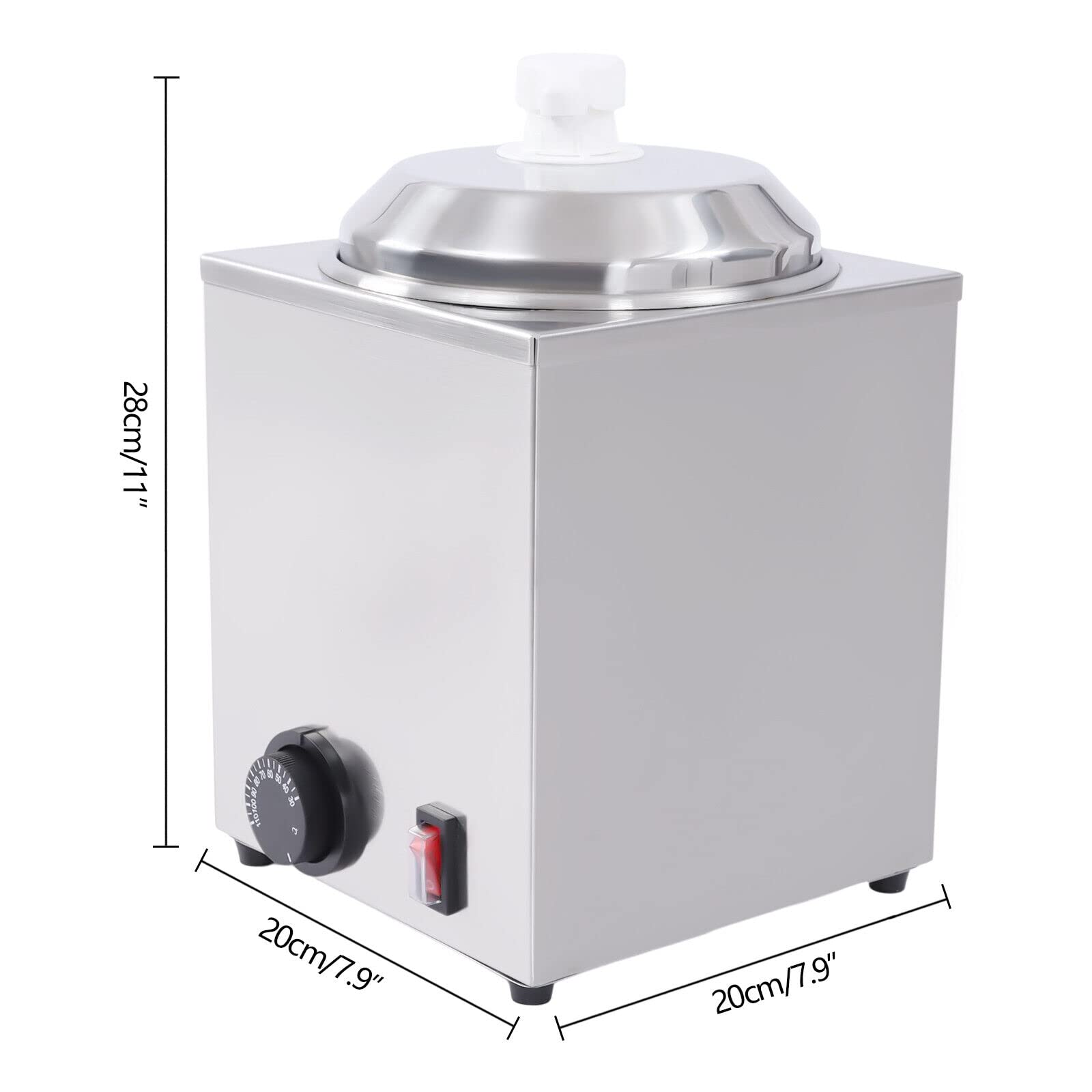**Electric Cheese Dispenser with Pump - 2.4Qt Stainless Steel Nacho Cheese Warmer, 650W Hot Fudge & Caramel Butter Dispenser - Perfect for Parties, Cinemas & Restaurants**