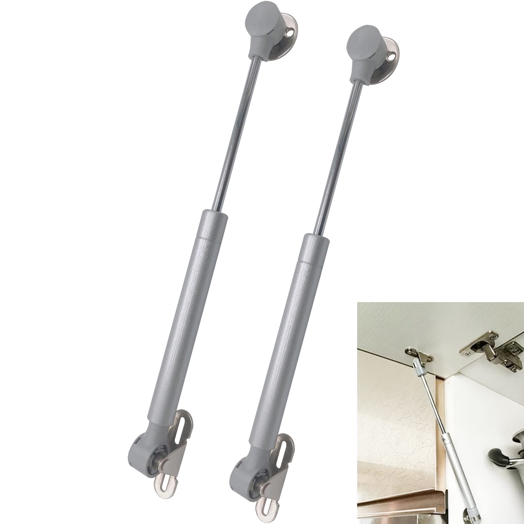 22.5lbs (100N) Telescopic Gas Struts - 2 Pack Hydraulic Gas Spring Cabinet Hinges for Soft Close & Safety Lift Support - Perfect for Toolbox, Cabinet, Storage Box, TV Stand & Toy Box (245mm) - Ideal for Home, Office & Garage Organization
