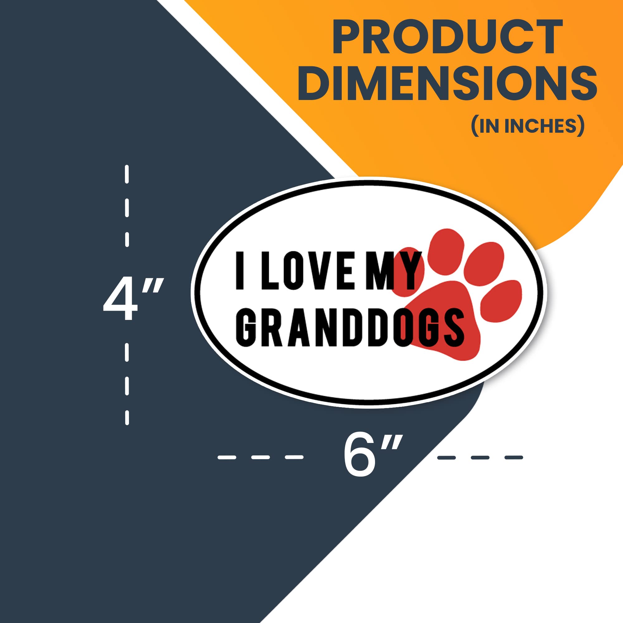 Premium 4x6 Inch Heavy Duty Automotive Magnet Decal - I Love My GrandDogs Black & White Design with Red Paw Print for Cars, Trucks & SUVs | Perfect for Pet Lovers, Grandparent Gifts & Vehicle Decoration