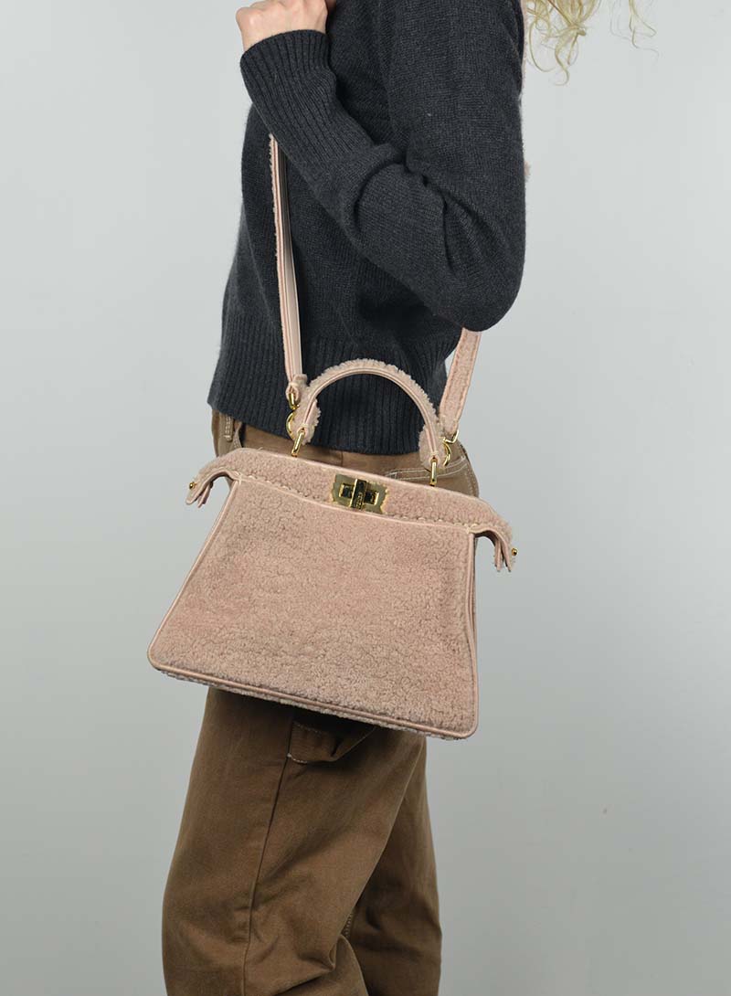 Fendi Peekaboo I See U Handbag in Montone Rosa Antico | Luxury Leather Tote Bag for Women | Perfect for Work, Travel & Everyday Use