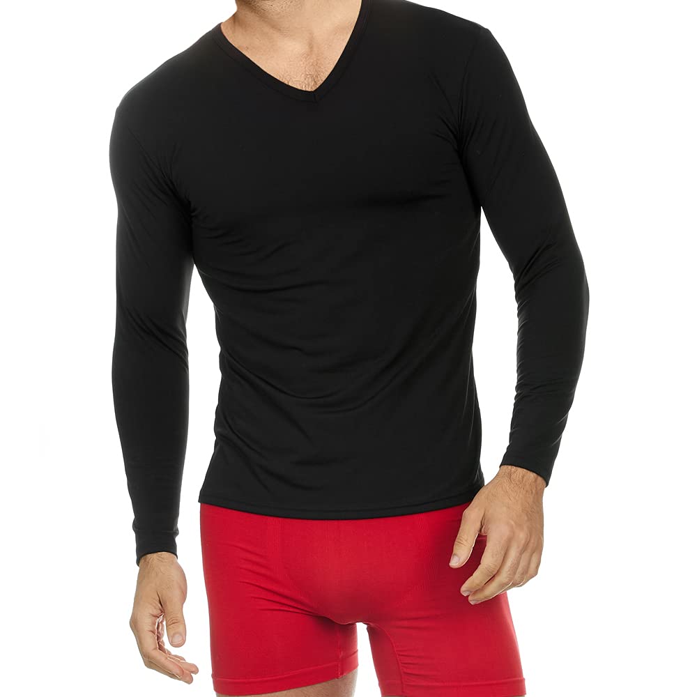 Thermajohn Men's Long Sleeve Thermal Compression Shirt - Base Layer for Cold Weather - Winter Workout, Hiking & Outdoor Activities