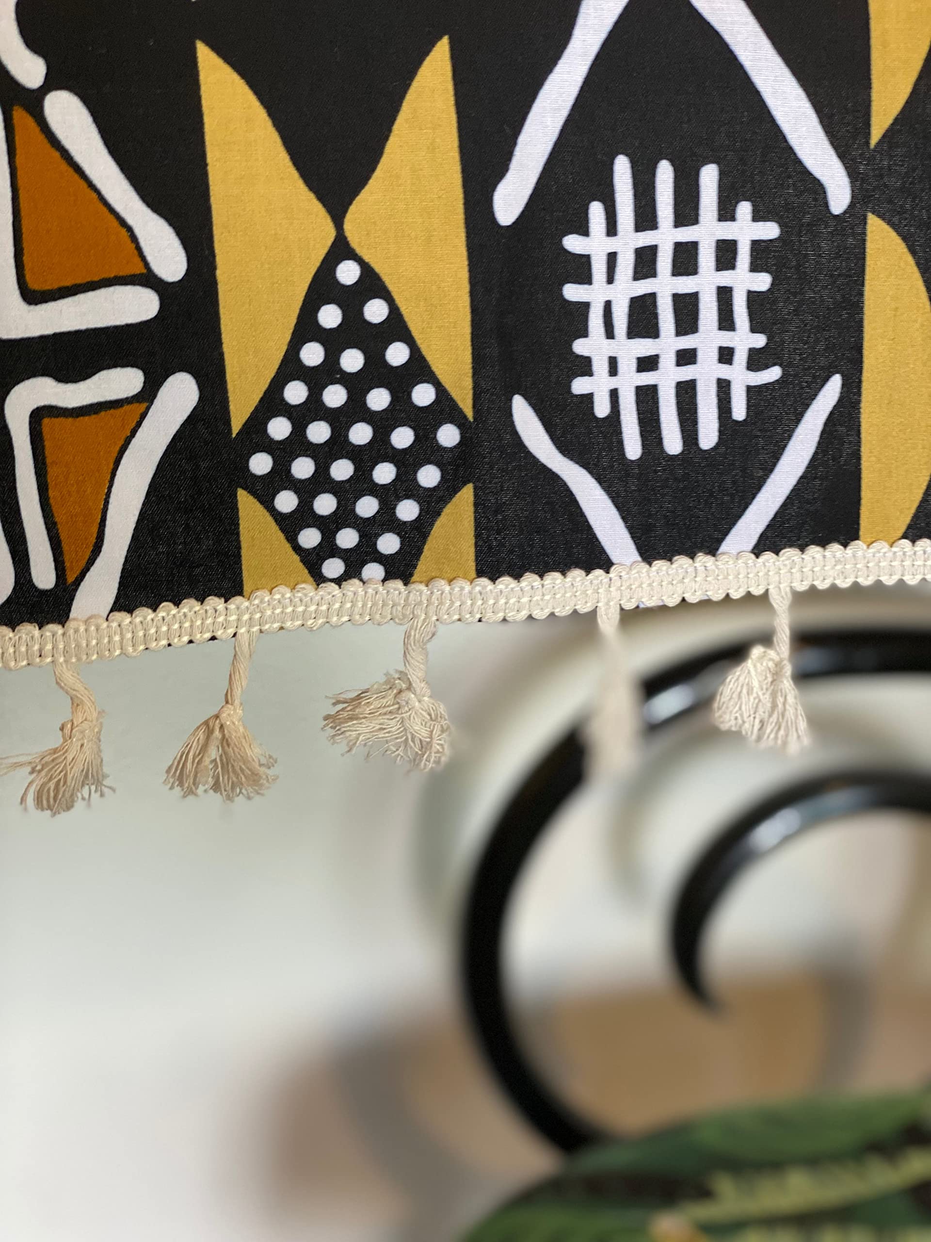 SUNSUM Handmade Brown Bologan Wax Print Coffee Table Runner - Boho Home Decor for Living Room, Dining Table, and Wedding Decorations