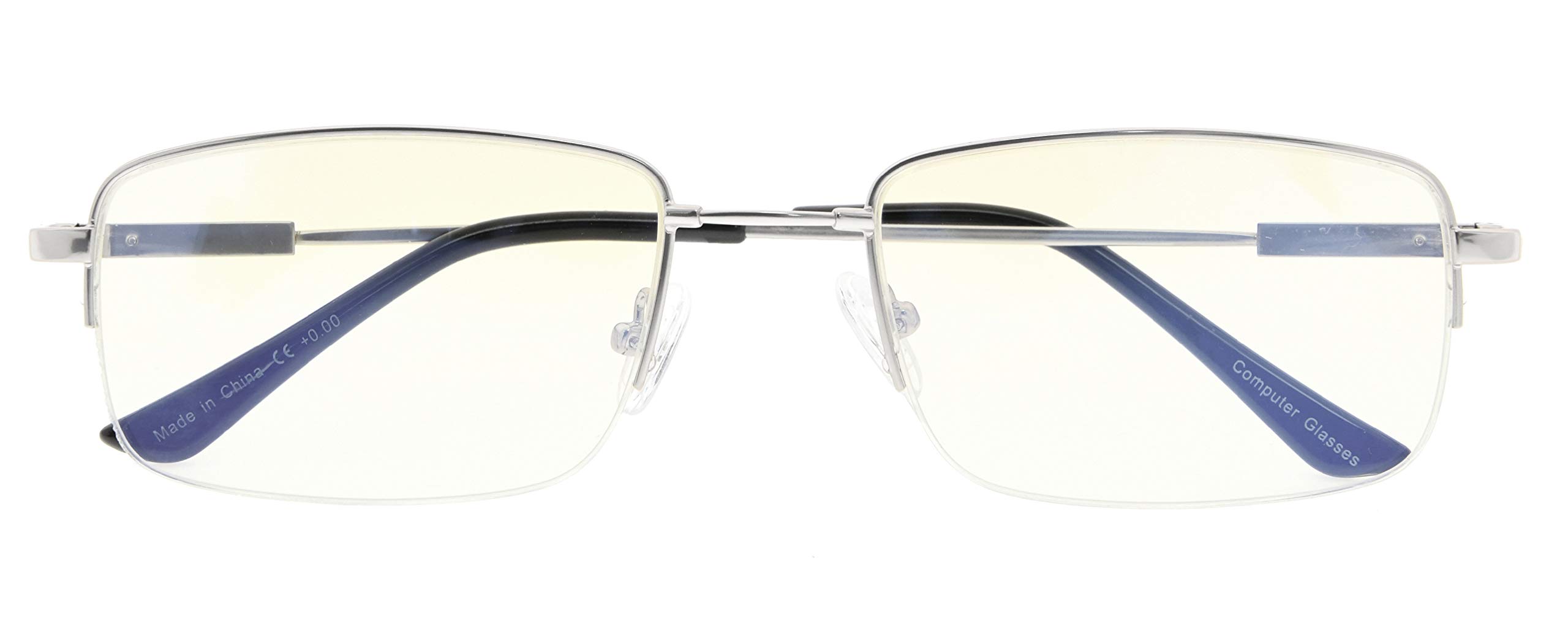 CessBlu Blue Light Blocking Glasses for Men - Flexible Titanium Frame Computer Glasses for Reading & Gaming - Reduce Eye Strain & Improve Sleep