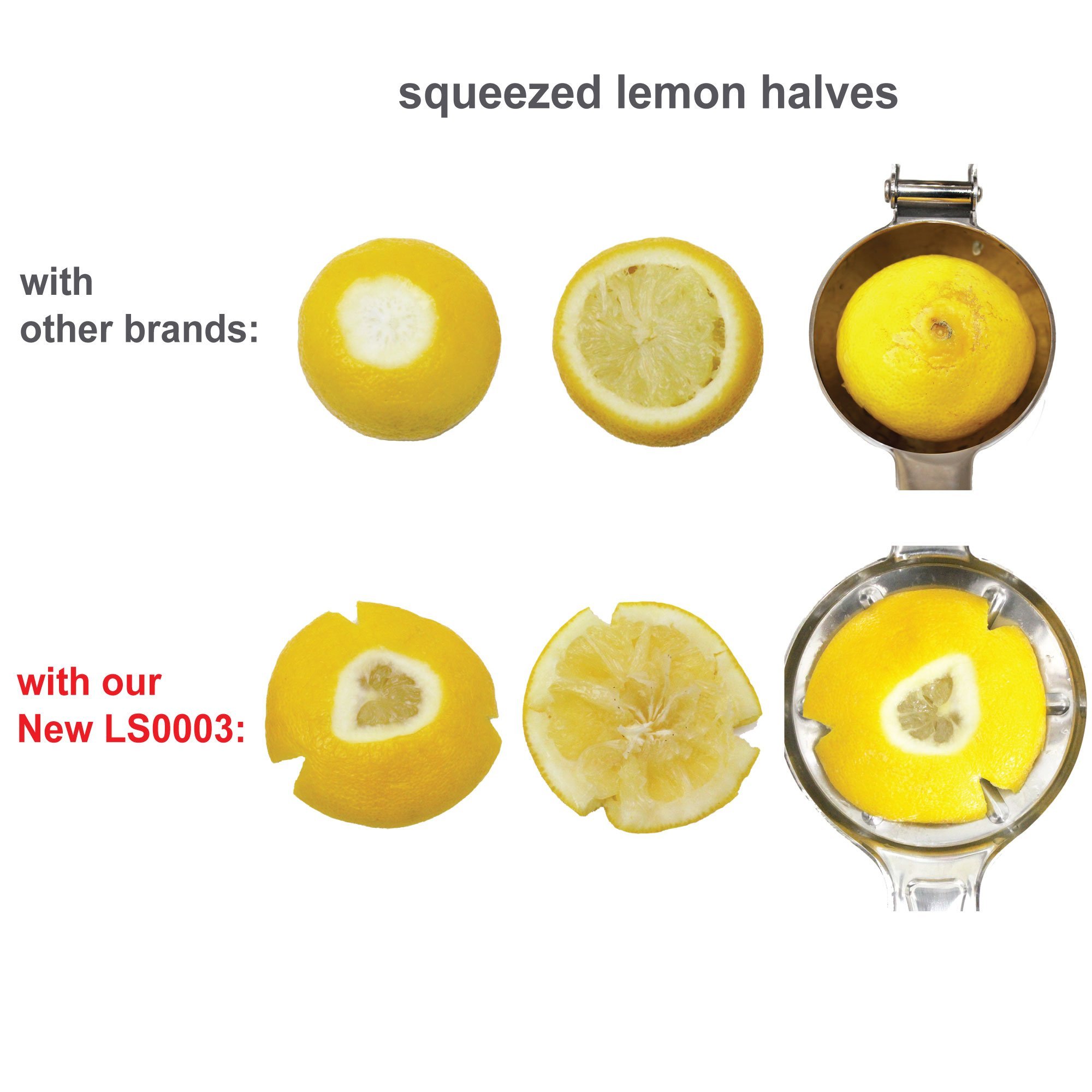 Premium Jumbo Size 100% Stainless Steel Lemon Squeezer - Heavy Duty Citrus Press for Lime, Orange & Lemon - Includes Free Citrus Tap - Perfect for Bars, Restaurants & Home Kitchen Use