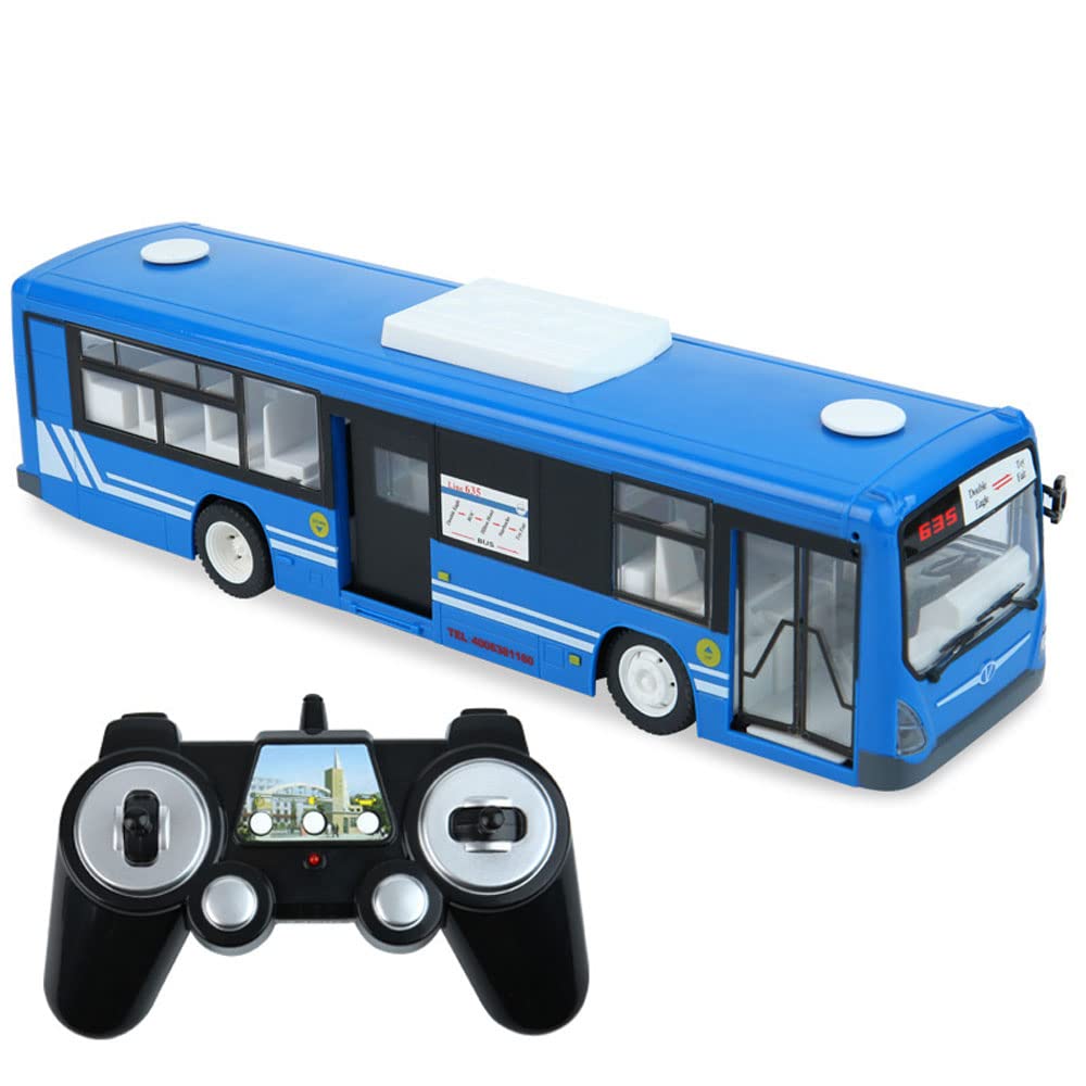 2.4G Electric RC Bus Toy - Simulation Remote Control Vehicle with Lights & Sounds, One-Key Open Function - Perfect Birthday Gift for Kids (Boys & Girls) - Great for Indoor Play, Birthday Parties & STEM Learning