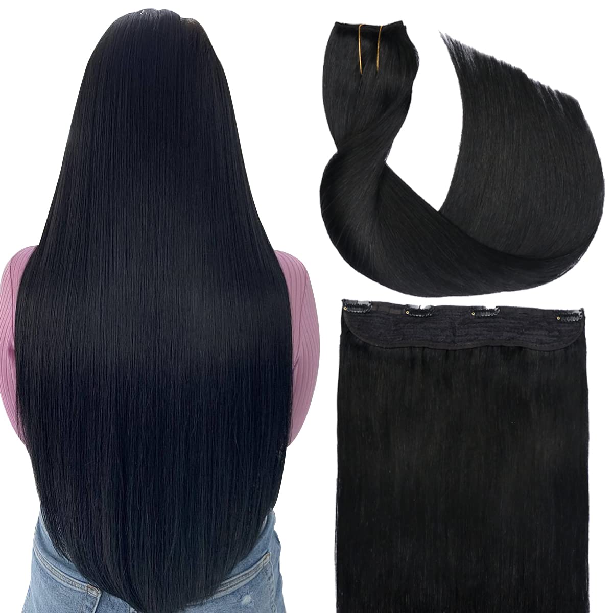 SURNEL Remy Human Hair Extensions with Invisible Wire - 16