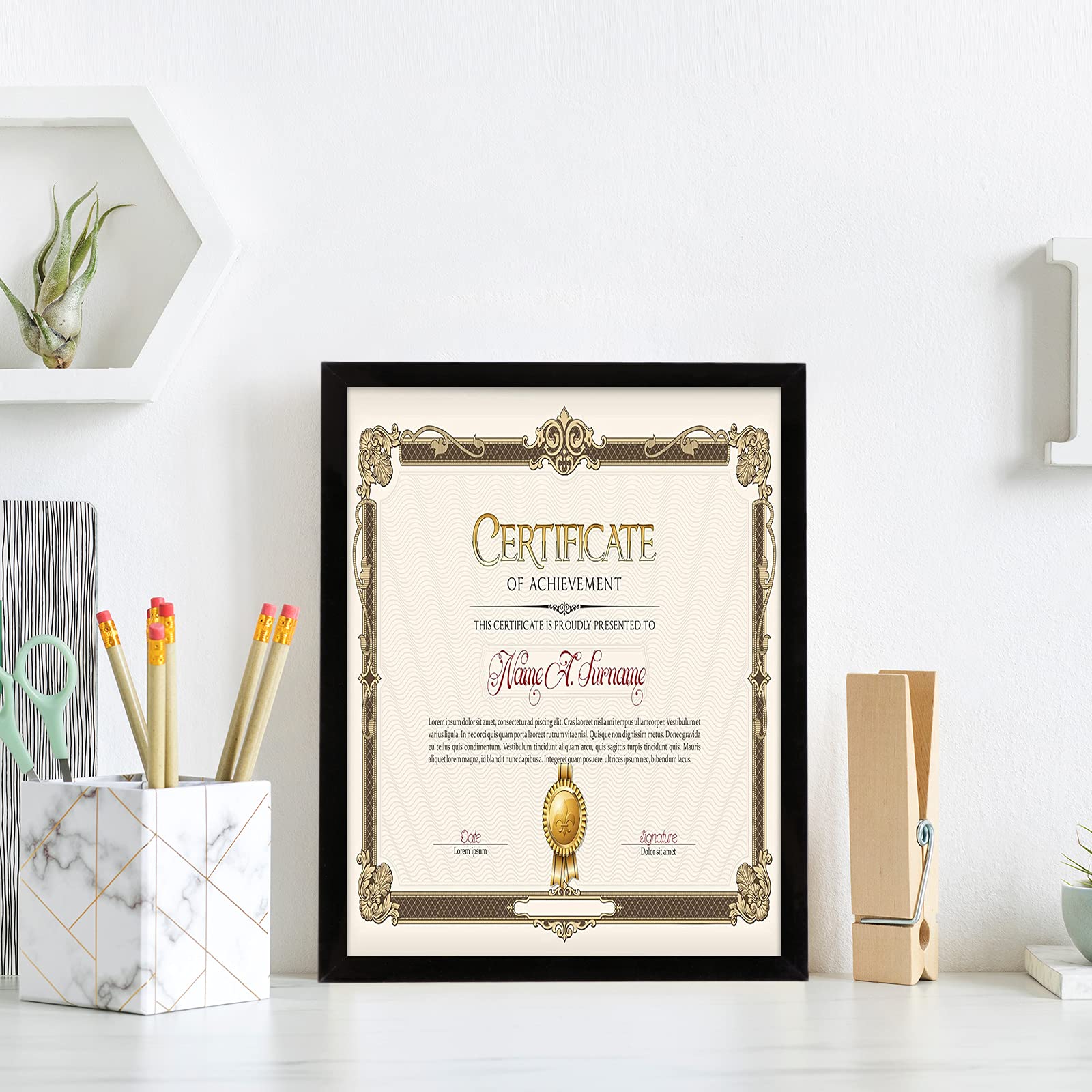 8.5x11 Black Picture Frames - Tabletop/Wall Display for Photos, Arts, Posters