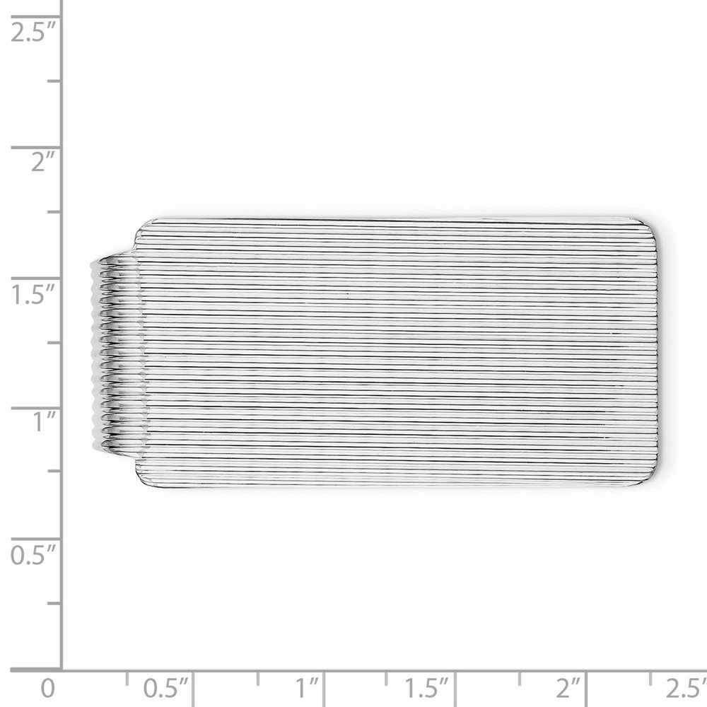 Sterling Silver Rhodium-Plated Money Clip for Men - Slim & Secure Bill Holder for Cash, Credit Cards, ID - Perfect Gift for Graduation, Wedding & Business Professionals