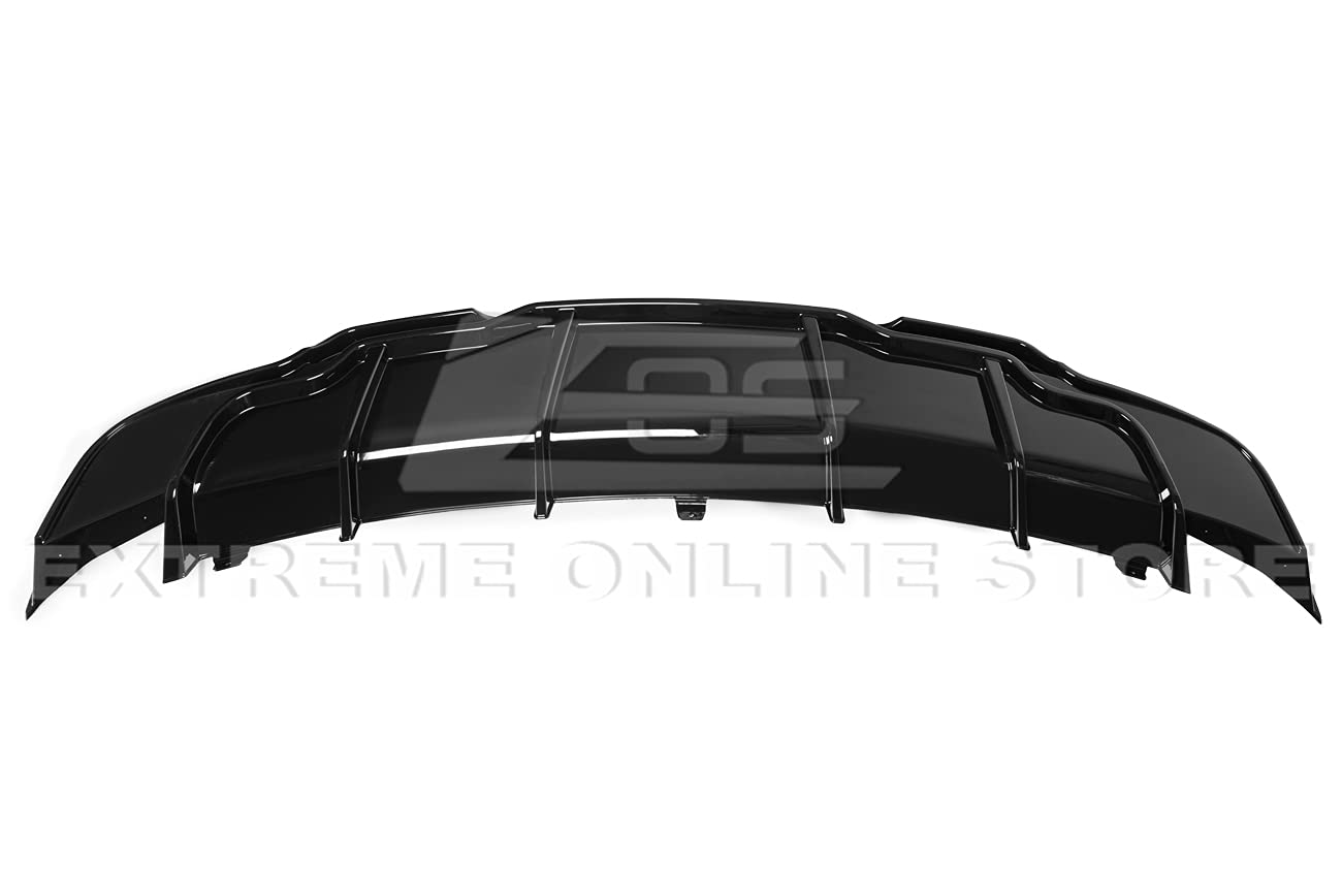 Tesla Model 3 Rear Bumper Diffuser (2017-2023) - Performance Track Style ABS Plastic Glossy Black with Side Splitter Apron Pair | Perfect for Car Upgrades & Street Racing Style Enhancement