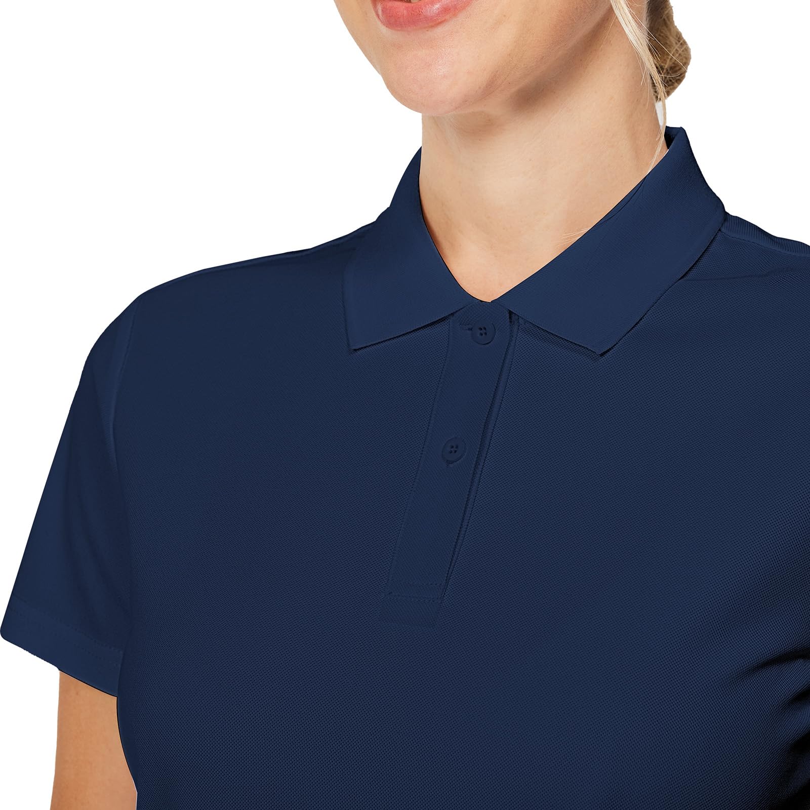 Casei Women's Quick Dry Moisture Wicking Polo Shirt - Breathable Golf & Tennis Top for Active Lifestyle - Black & White
