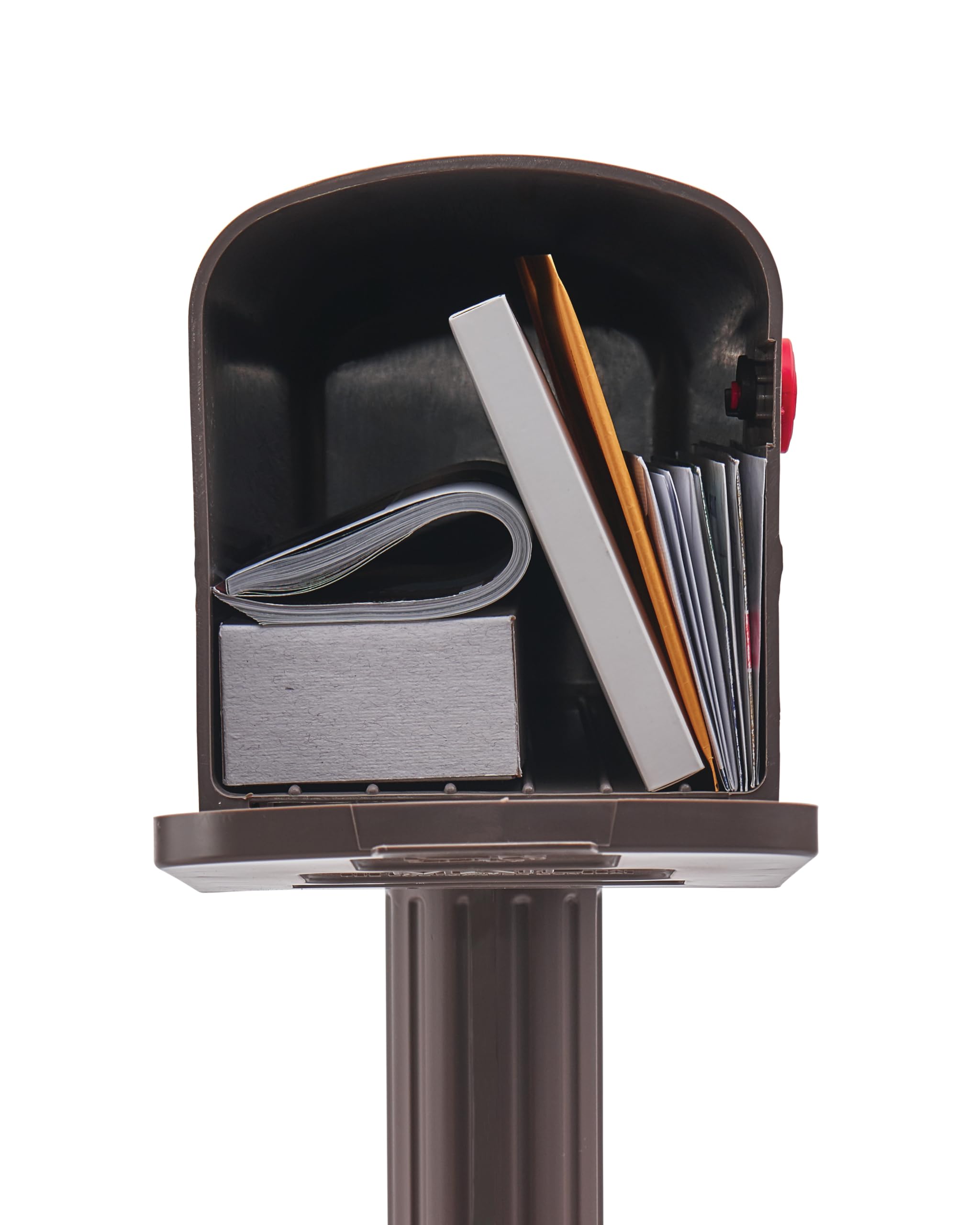 Newbury Plastic Mailbox and Post Kit - Medium Capacity, Mocha (NC000MAM) | Durable Architectural Mailbox for Homes & Apartments | Weather-Resistant Outdoor Mail Solution