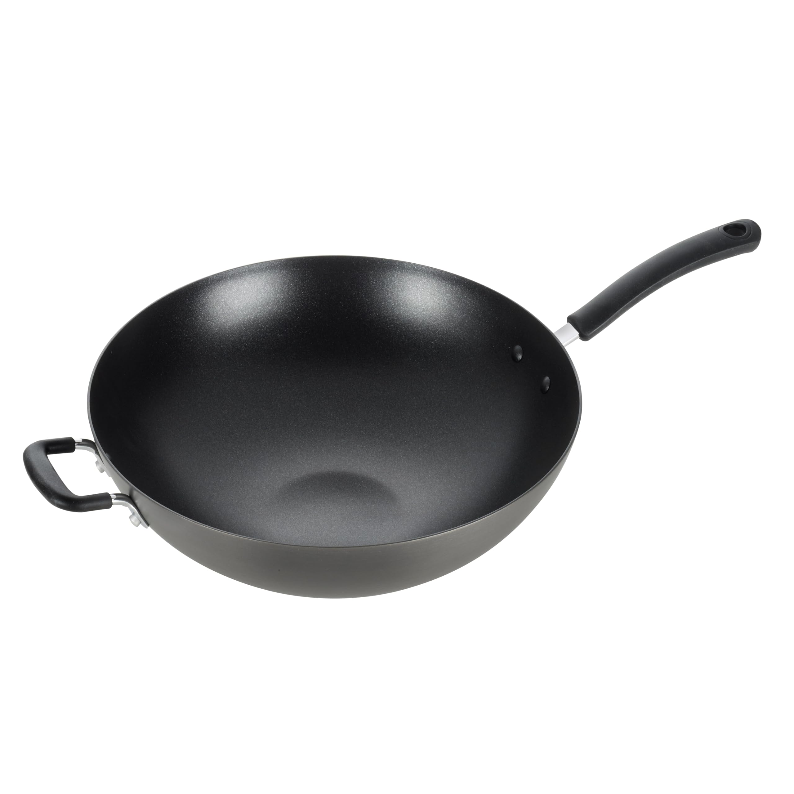 T-fal Ultimate Hard Anodized Nonstick 14-Inch Wok Pan - Oven & Broiler Safe to 350°F, Stir Fry & Deep Fry Cookware - Perfect for Sautéing, Braising, Stewing - Dishwasher Safe Black Wok for Professional & Home Kitchens - Ideal for Asian Cooking, Family Meals & Restaurant Use