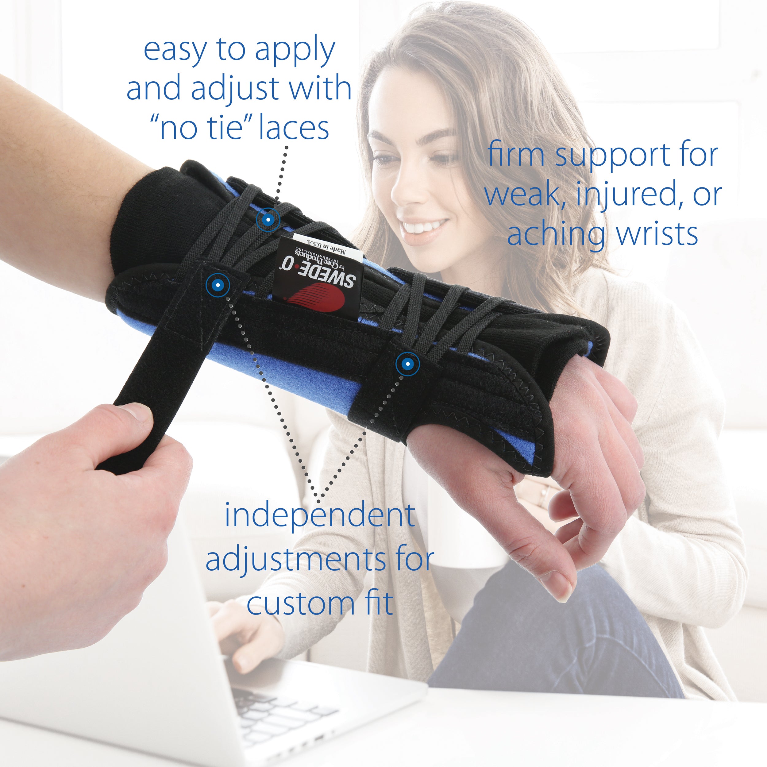 SwedeO PowerWrap Wrist Brace for Carpal Tunnel & Arthritis Relief - Adjustable Support for Typing, Gaming & Sports Activities