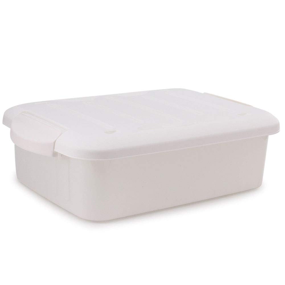 Under Bed Storage Organizer - Large Plastic Underbed Storage Box for Clothes, Quilts, Toys & Seasonal Items - Space-Saving Solution (White, 57.5 x 38.5 x 18 cm) - Perfect for Bedroom, Dorm, Closet & Small Space Organization