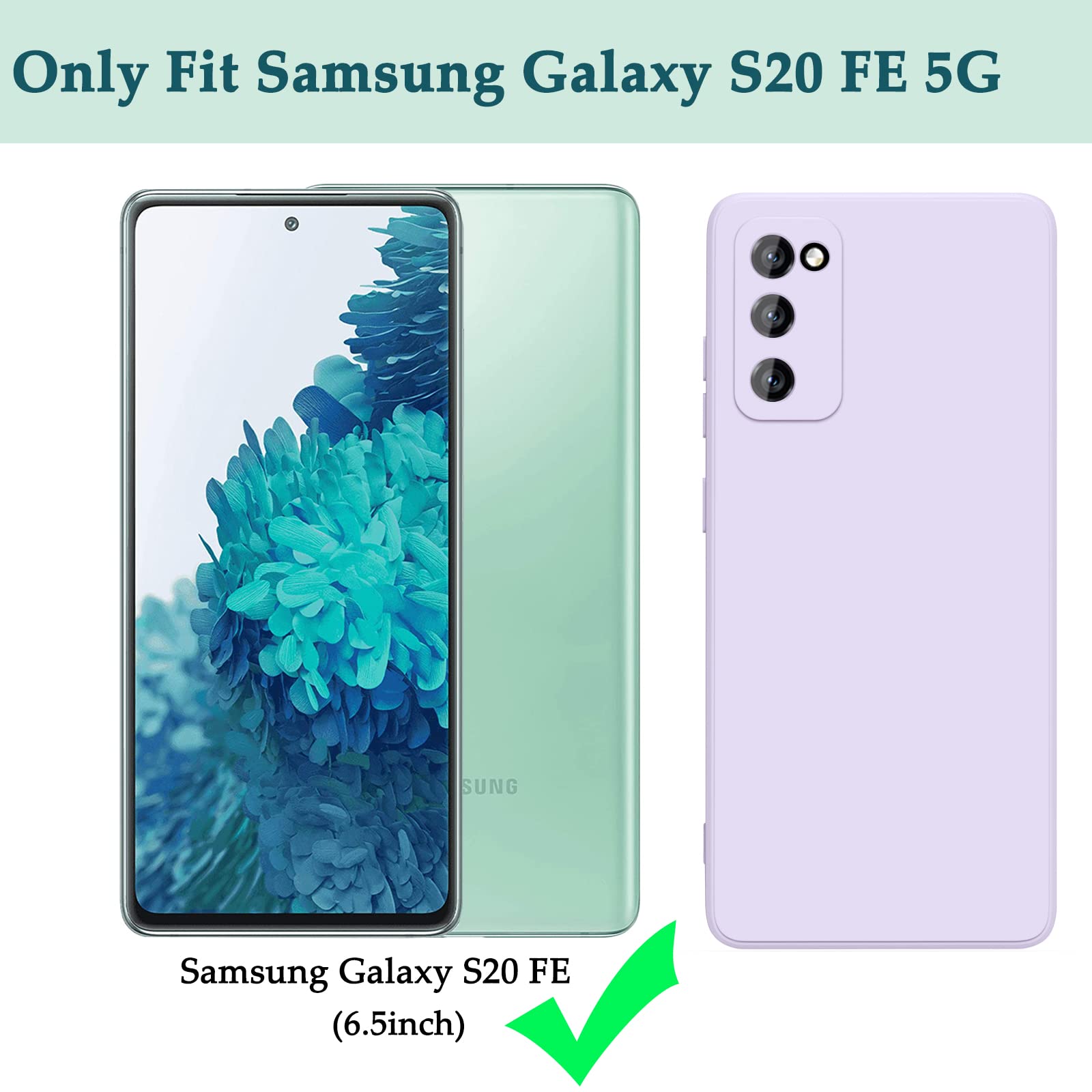 2 Pack Slim Full-Body Protective Cases for Samsung Galaxy S20 FE 4G/5G - Stylish Silicone Phone Cover with Shock Absorption (Pink & Grass Purple) | Perfect for Everyday Use, Work & Outdoor Activities
