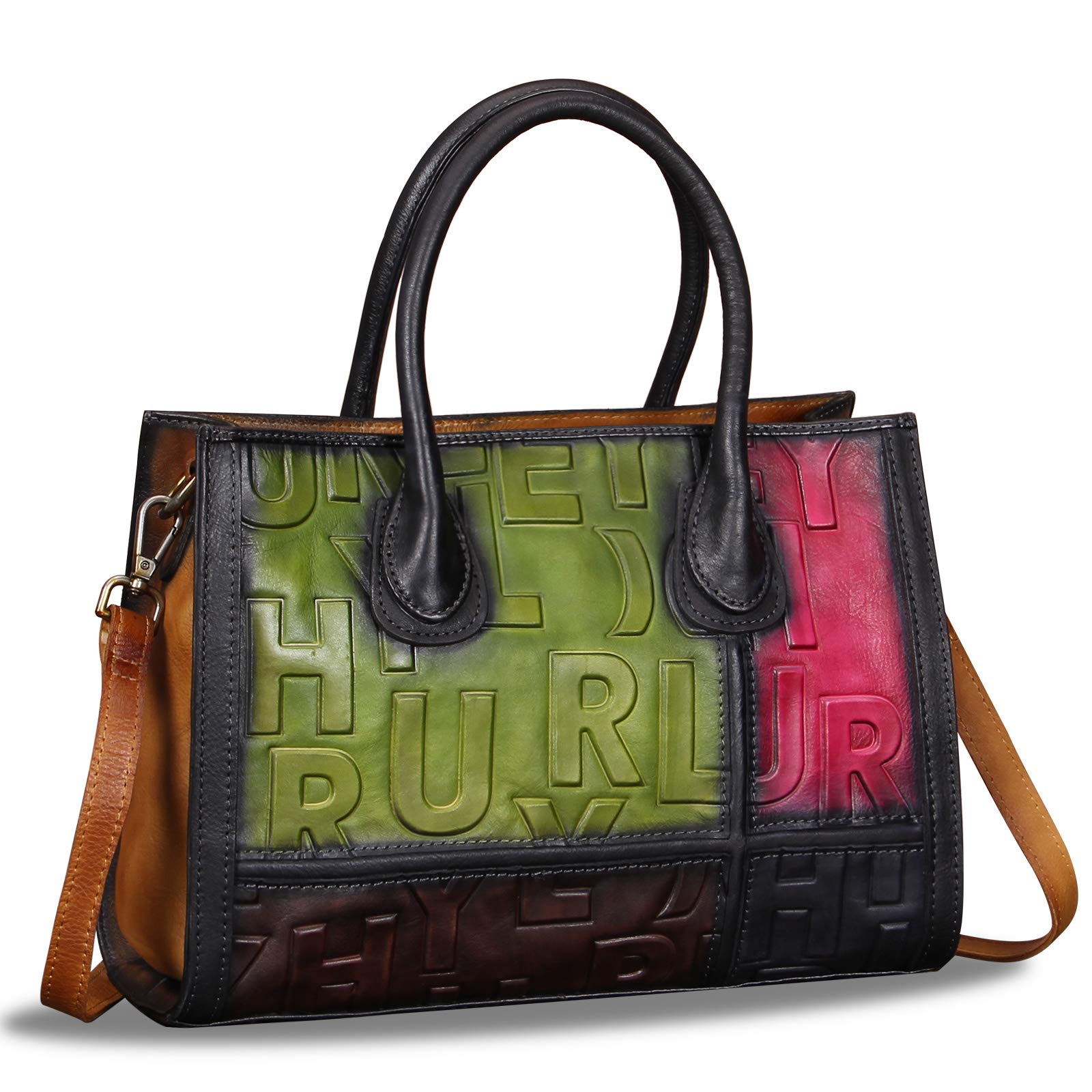 Vintage Genuine Leather Handbags for Women - Real Leather Tote, Shoulder Bag & Satchel Purse with Top Handle | Perfect for Work, Travel & Everyday Use