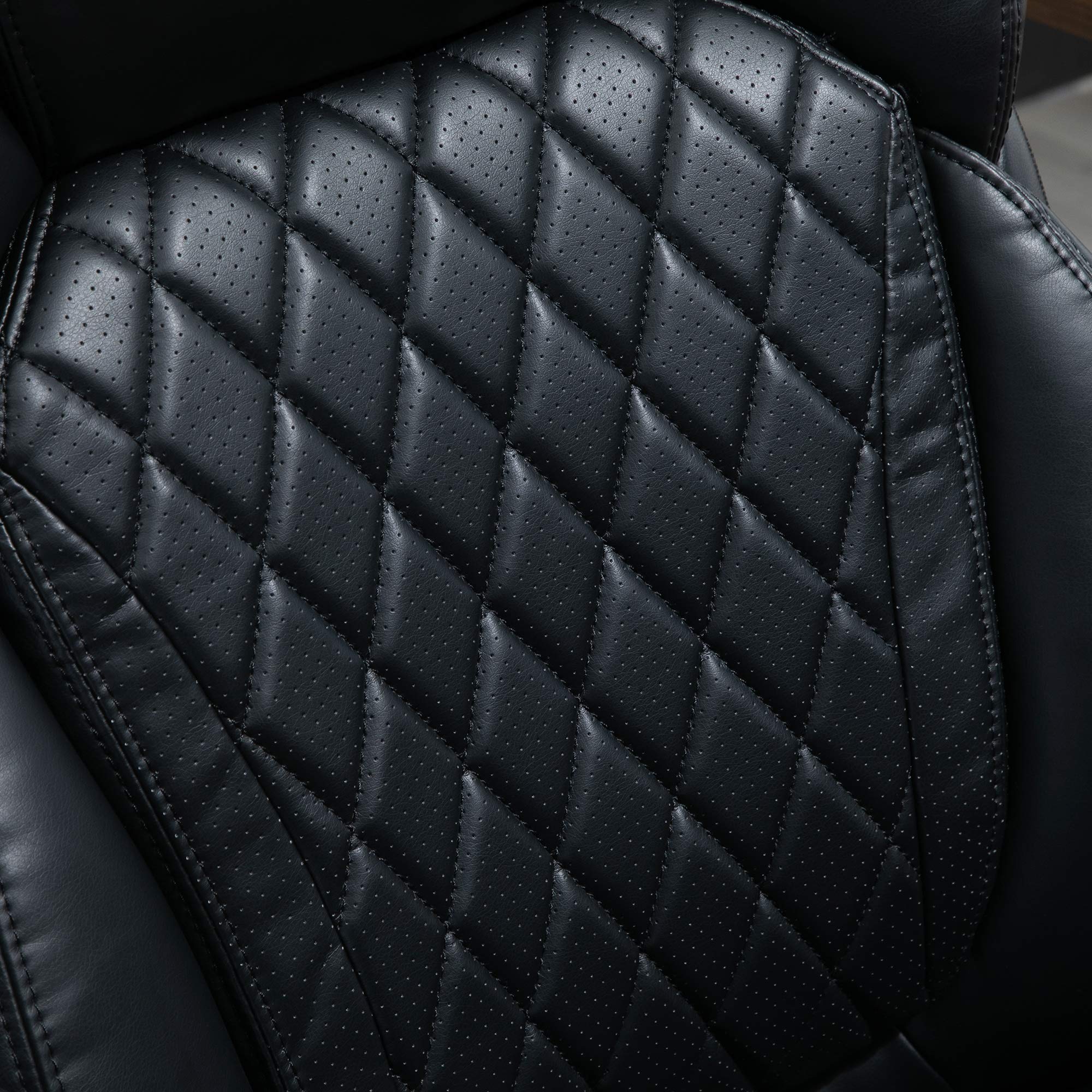 Vinsetto Big and Tall Executive Office Chair - Wide Seat High Back Computer Desk Chair with Diamond Stitching, Adjustable Height & Swivel Wheels - Ergonomic Black Chair for Home Office, Gaming & Workspace Comfort