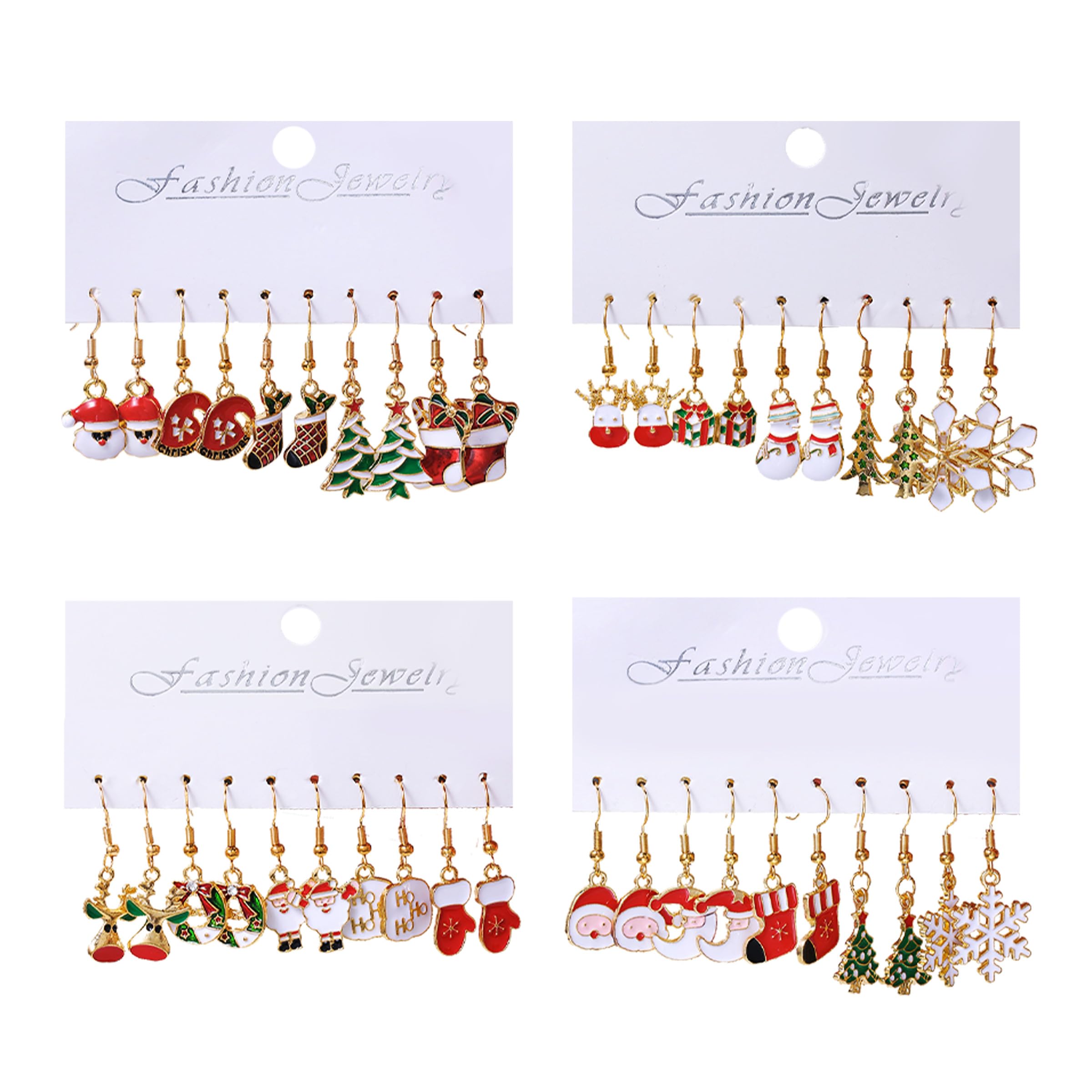 20 Pairs Christmas Earrings for Women - Festive Drop Dangle Earrings Set with Santa, Bell, Tree & Snowflake Designs - Holiday Party Jewelry Gifts for Christmas Celebrations, Office Parties & Family Gatherings