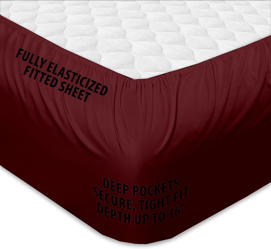 Premium 100% Cotton Split King Sheet Set for Adjustable Beds - 16