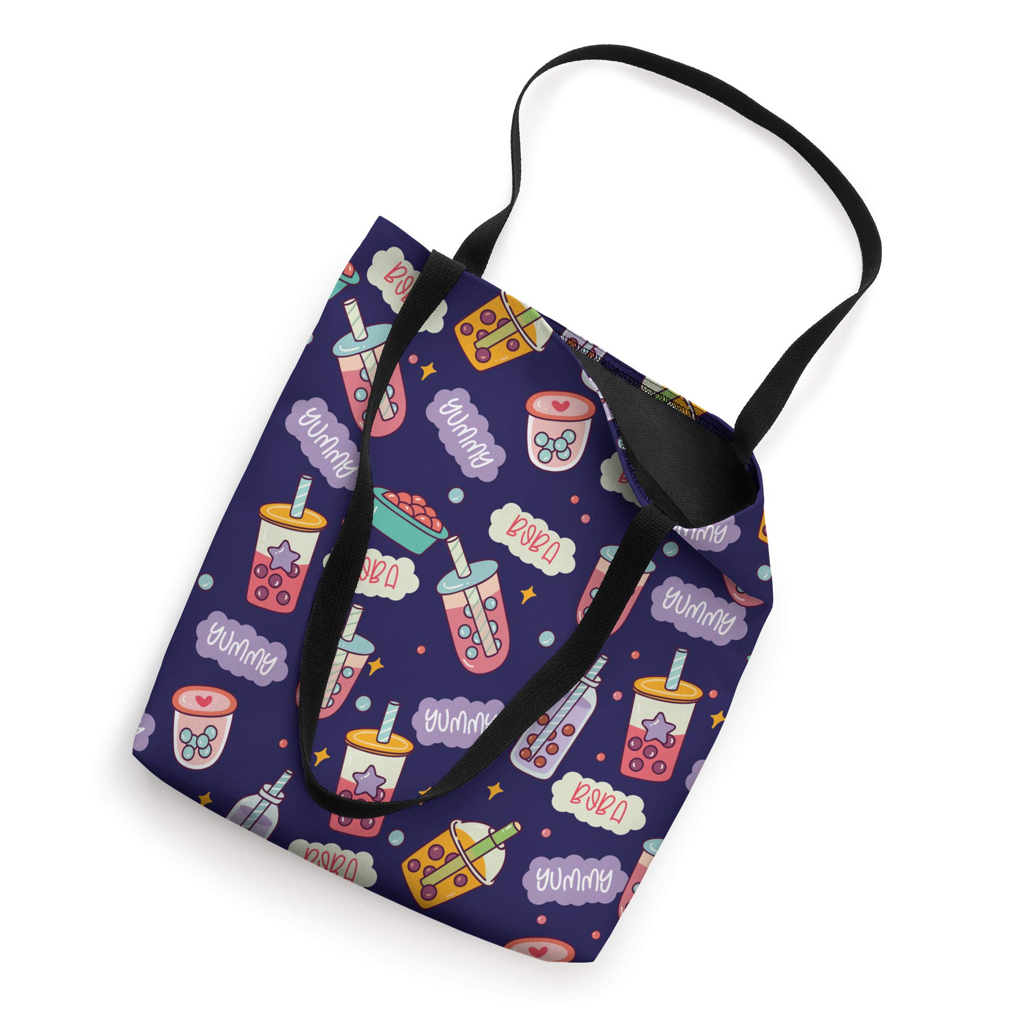Boba Tea Lover Gift - Cute Bubble Milk Tea Design Tote Bag for Women | Perfect for Grocery Shopping, Beach Trips & Tea Parties