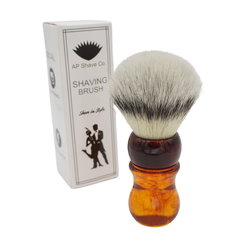 25mm Mühle STF XLarge Dense++ Shaving Brush with AP Shave Co. Amber Smoke Handle - Premium Wet Shaving Tool for Men's Grooming & Beard Care