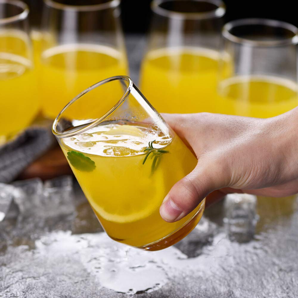 Premium 6-Piece Highball Glass Set - Tall Drink Glasses for Cocktails, Whiskey, Beer, Wine & Juice - Durable Base Glassware for Home Bars, Parties & Everyday Use