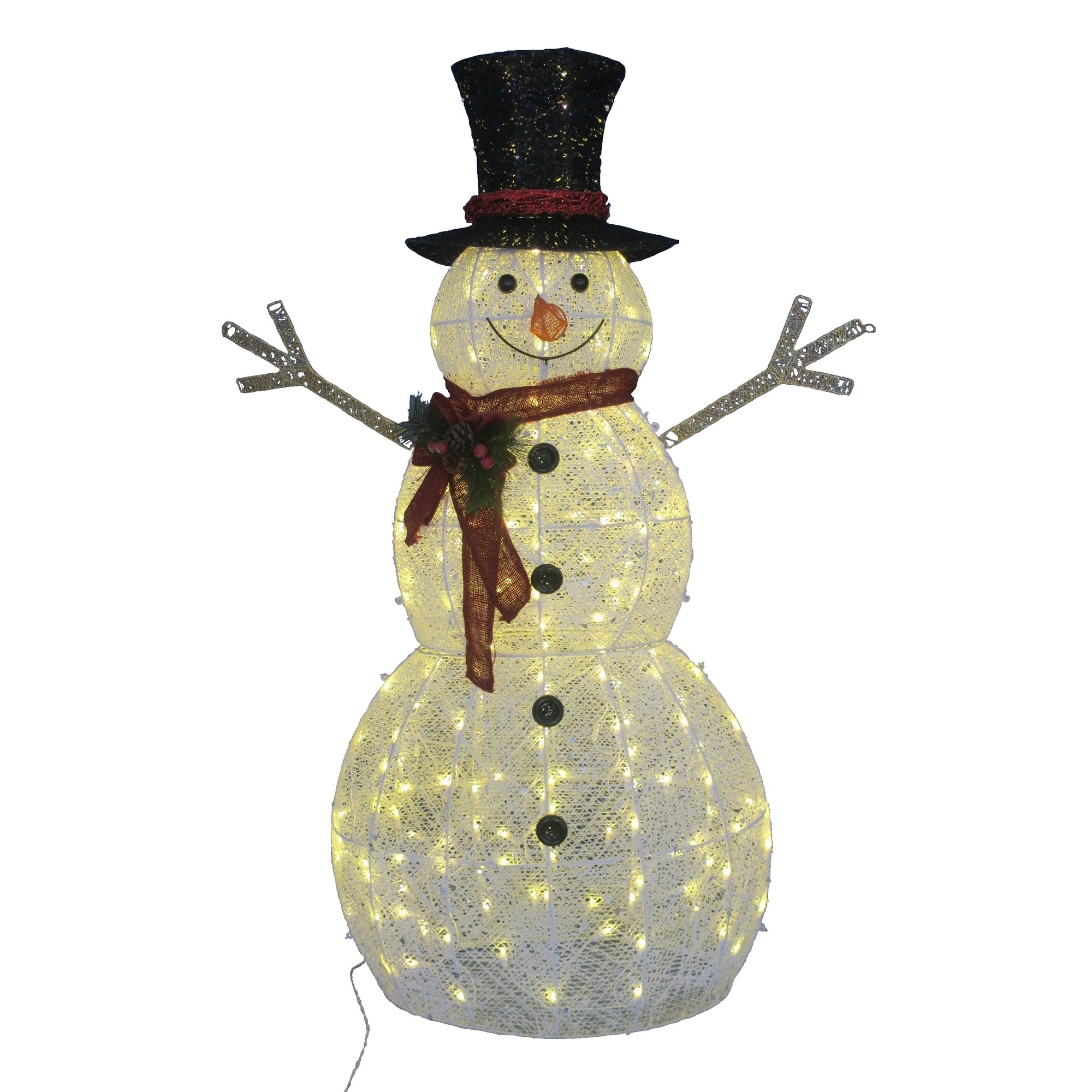 60 Pre-Lit Crystal Snowman Outdoor Lawn Decoration - Christmas Holiday Yard Decor for Winter, Garden, and Front Porch