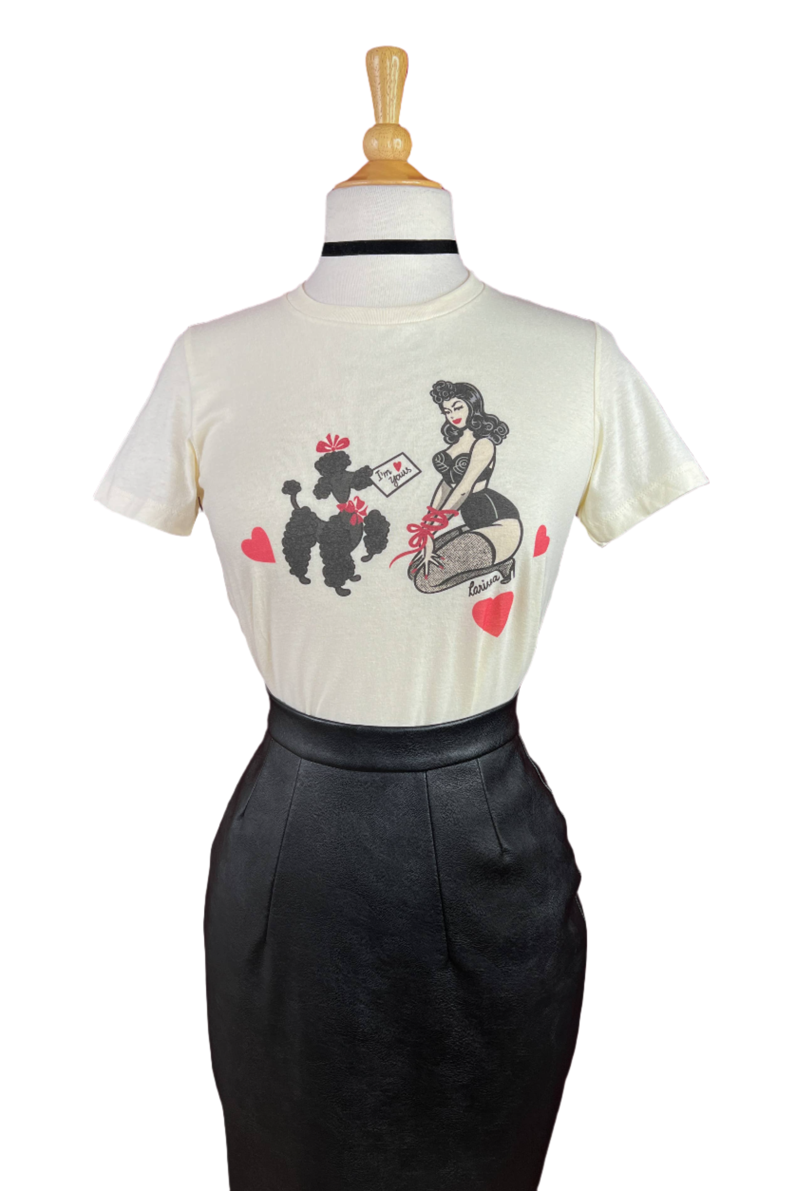 Bound To You Fitted Tee - Ivory Color Women's Large Size T-Shirt | Soft Cotton Slim Fit Top for Casual Wear, Date Night & Everyday Outfits