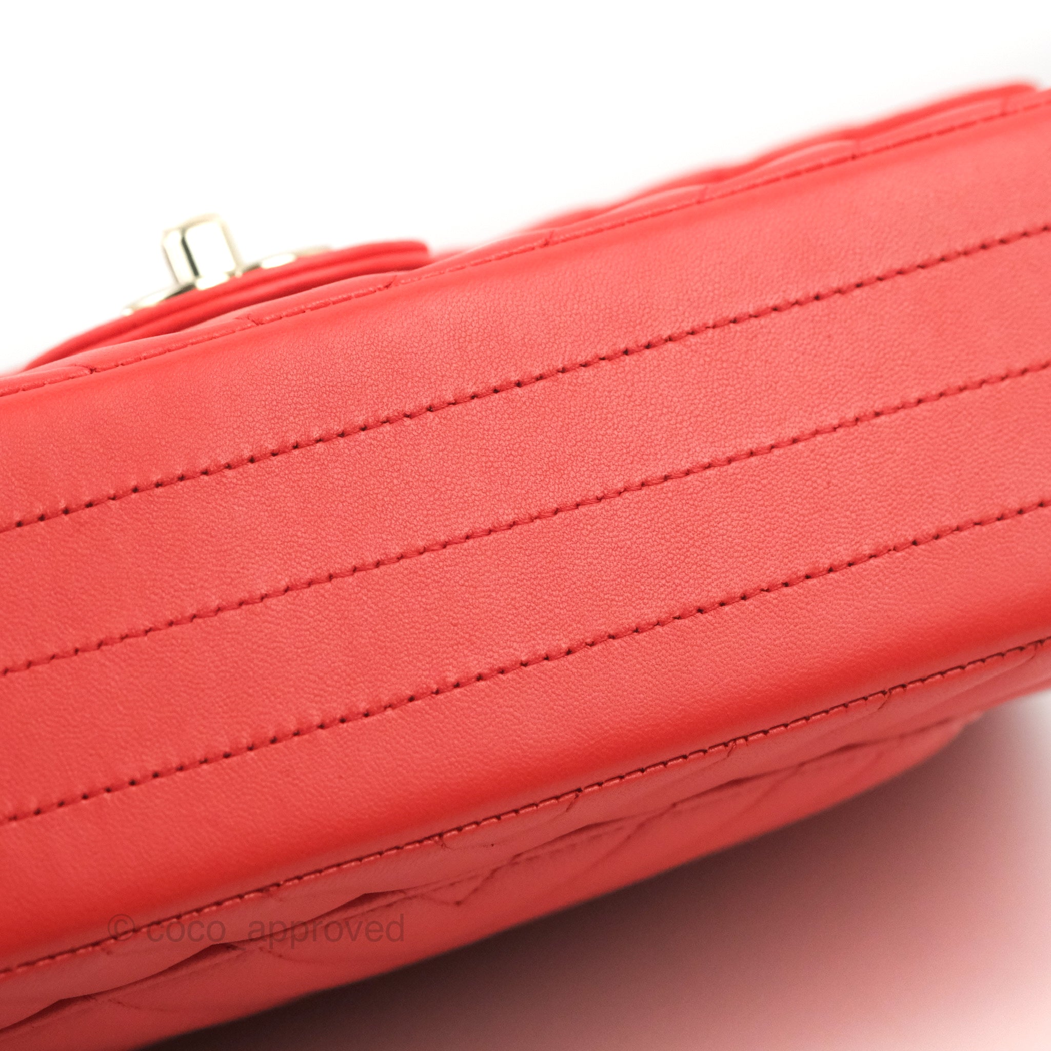Chanel Classic Medium Flap Bag - Chevron Red Lambskin Leather with Gold Hardware | Luxury Designer Handbag for Women | Perfect for Date Night, Parties & Special Occasions