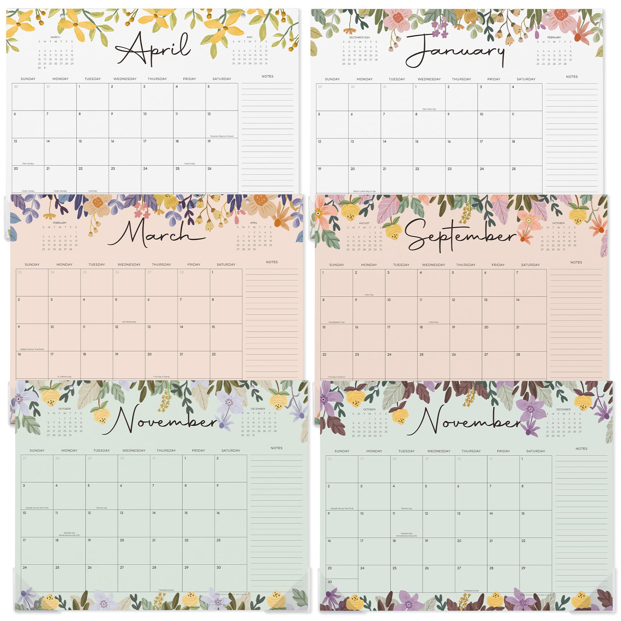 Dexmon 2025-2026 Floral Desk Calendar | 15 x 12 Inch 18-Month Planner (Jan 2025 - Jun 2026) | Home, School & Office Organization | Perfect for Scheduling, Productivity & Workspace Decor
