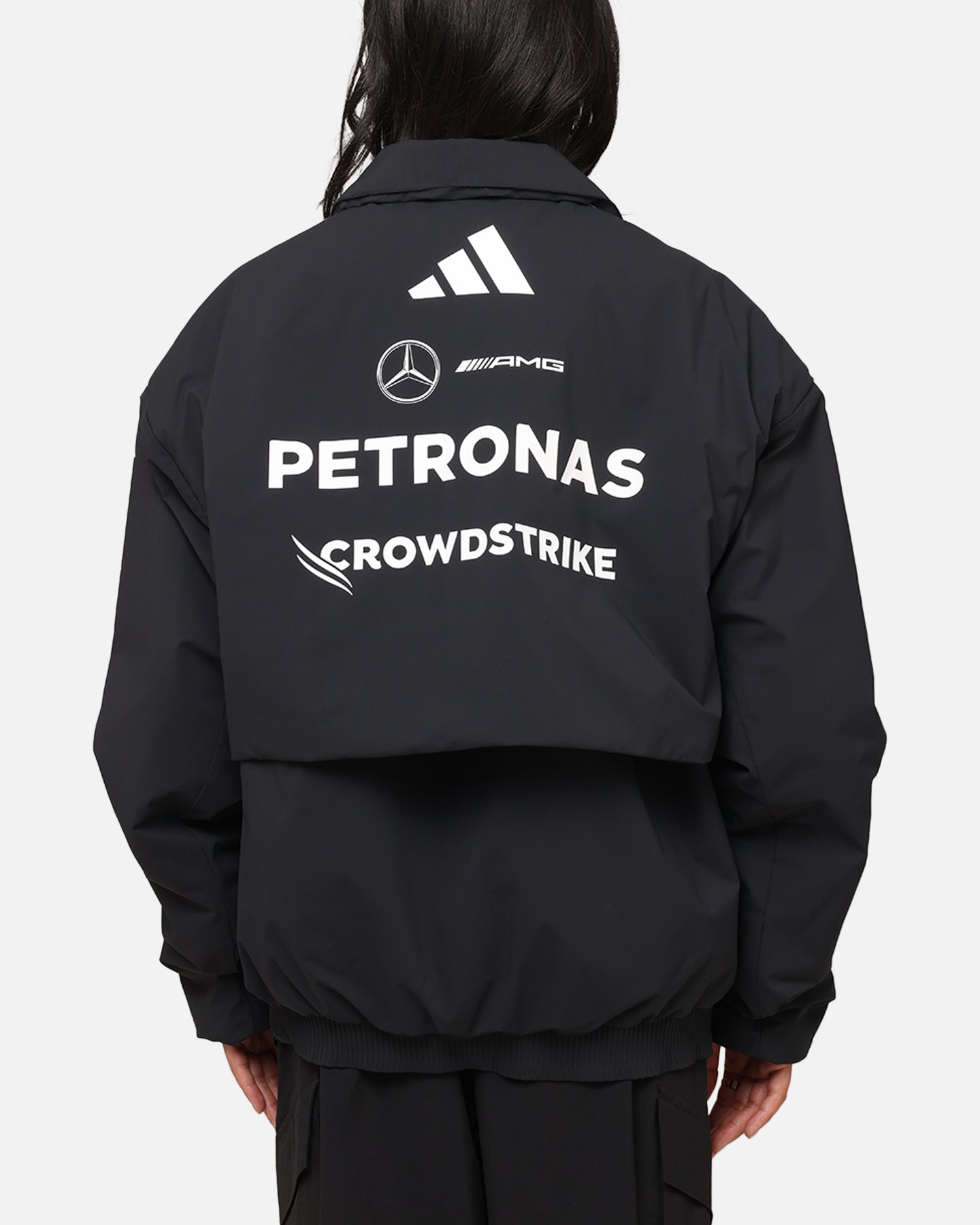 Adidas x Mercedes AMG Petronas Formula One F1 2025 Team Jacket - Black & White - Official Motorsport Apparel for Racing Fans & Streetwear Enthusiasts
