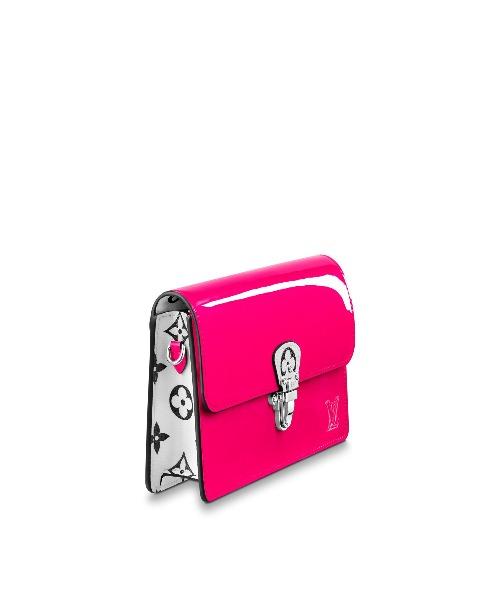 LV Cherrywood Chain Wallet in Patent Leather with Monogram Berlingot Pink - Perfect for Evening Events & Luxury Fashion Accessories