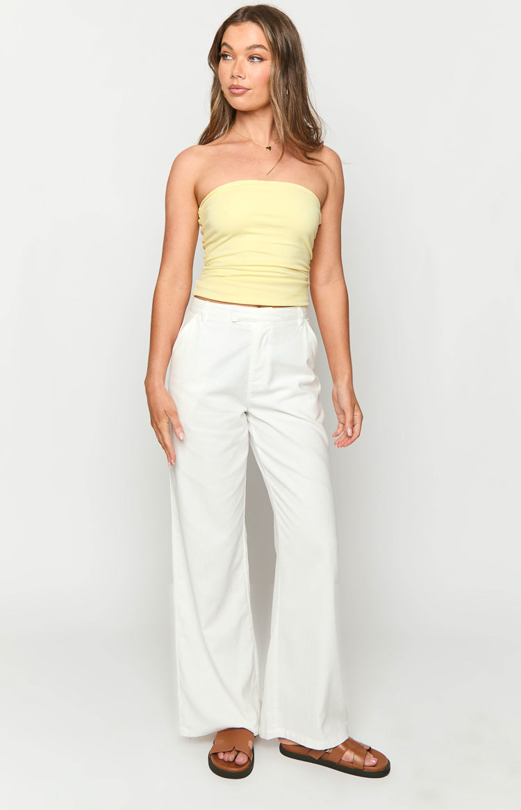 Premium Cabo White Linen Blend Pants for Women - Breathable Summer Travel & Beach Vacation Outfits