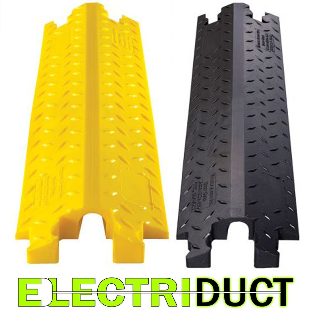 DO-MAX Single Channel Cable Protector - Heavy Duty Yellow Cord Cover for Floor Cables, Perfect for Home, Office & Event Safety Management