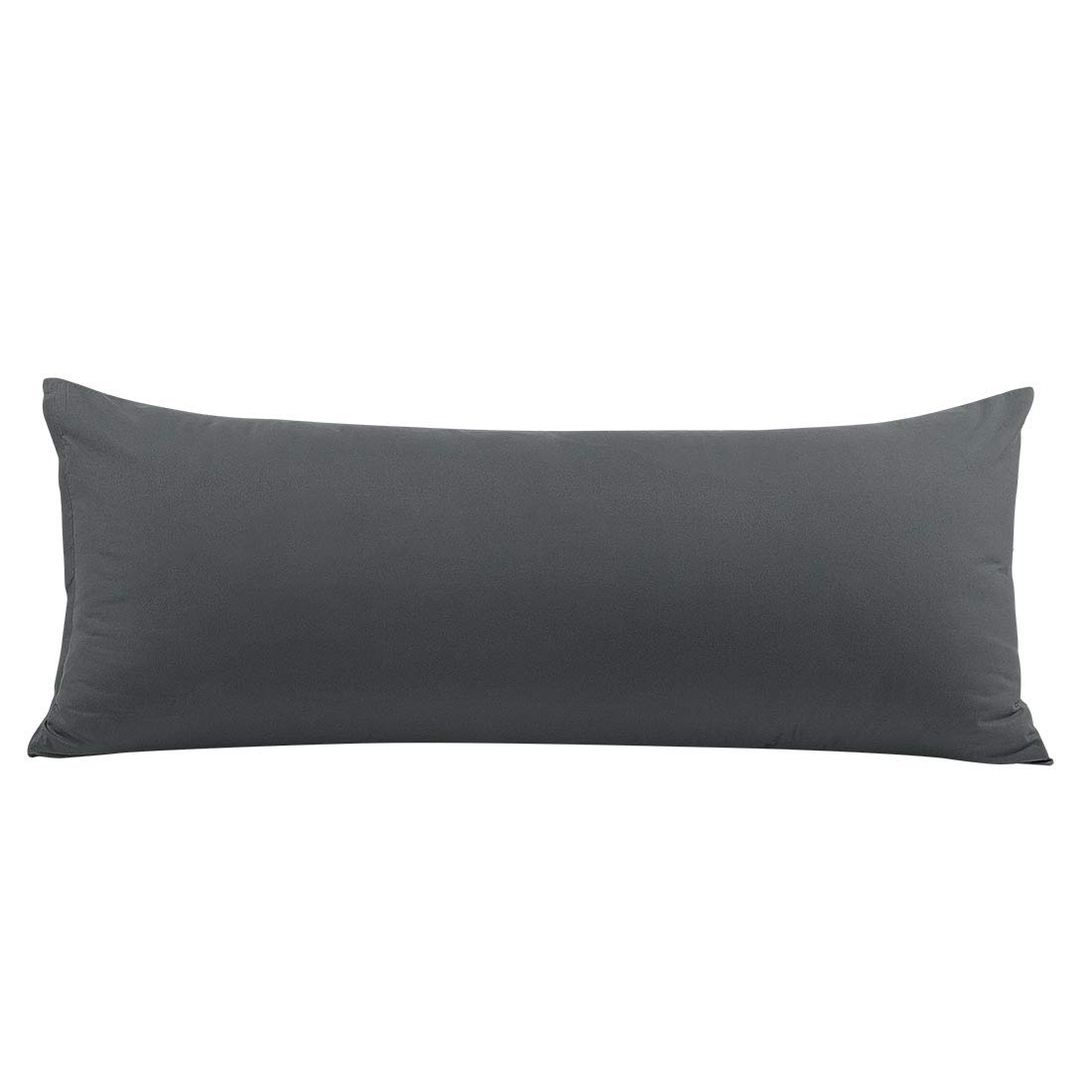 PiccoCasa 20x48 Inch Body Pillow Cover with Zipper - Soft Brushed Microfiber Pillowcase (110 GSM) for Adults - Grey | Perfect for Sleeping, Maternity Support & Anime Fans