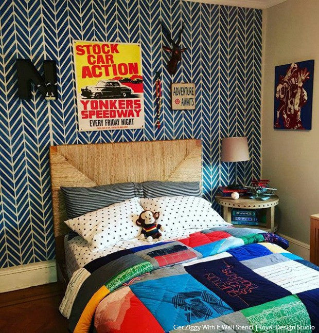 Ziggy Wall Stencil - Reusable DIY Home Decor Template for Creative Painting & Wall Art - Perfect for Bedrooms, Living Rooms & Kids' Rooms
