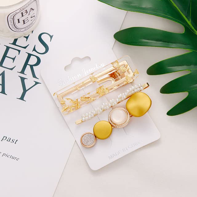 Yellow Matt Hair Clips
