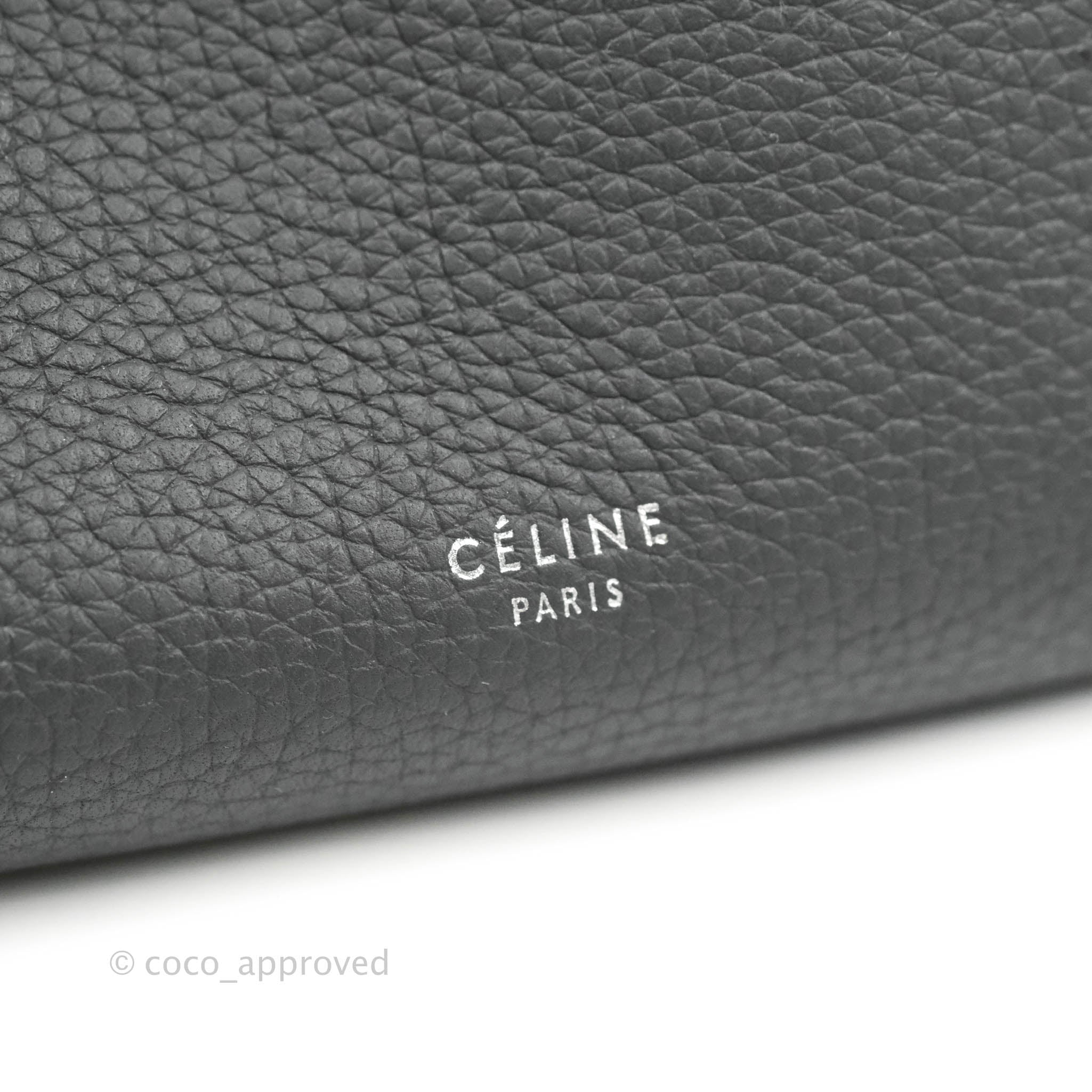 Celine Small Big Bag Black Supple Grained Leather Handbag with Silver Hardware - Perfect for Work, Travel & Everyday Luxury
