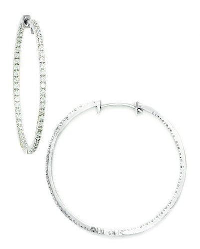14K Gold CZ Cubic Zirconia Simulated Diamond Hoop Earrings for Women - Hinged Hoop Earrings in White Gold & Yellow Gold, 10mm-30mm Size Options | Elegant Everyday Jewelry, Perfect for Parties, Weddings & Gifts