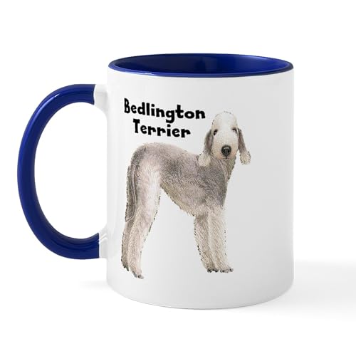 White/Navy Inside - Bedlington Terrier Mug