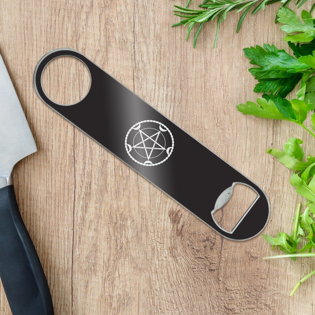 Pentacle Pentagram Moon Goddess Wiccan Witchcraft Stainless Steel Bottle Opener - Perfect for Bartending, Home Bars & Pagan Rituals